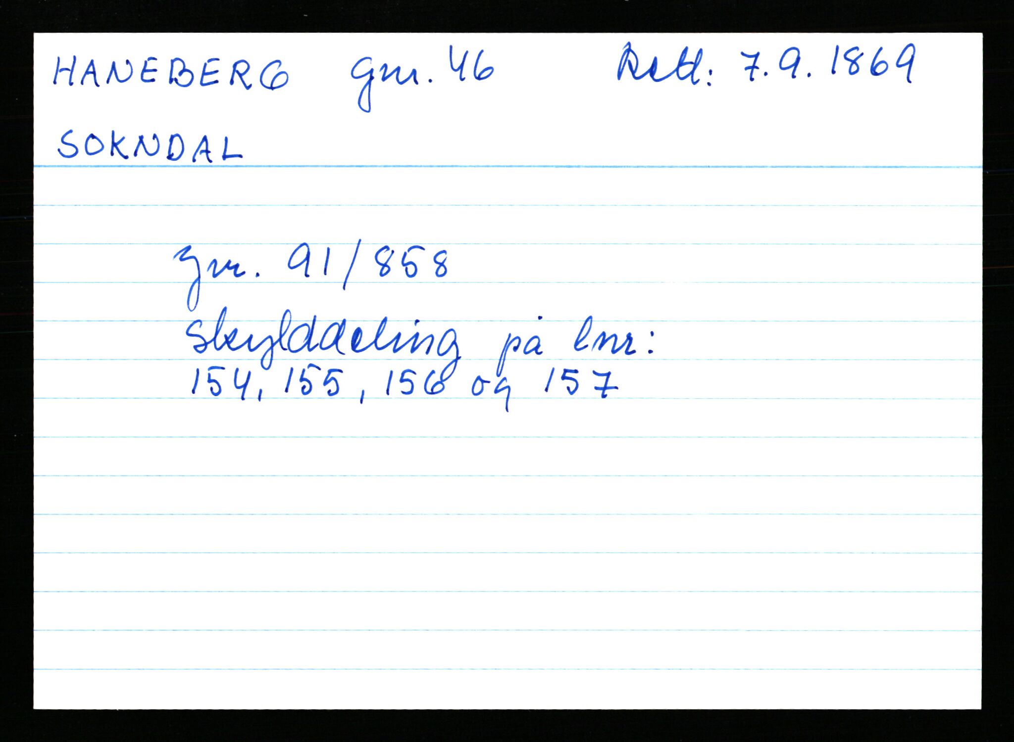 Statsarkivet i Stavanger, AV/SAST-A-101971/03/Y/Yk/L0015: Registerkort sortert etter gårdsnavn: Haneberg - Haugland nedre, 1750-1930, s. 66