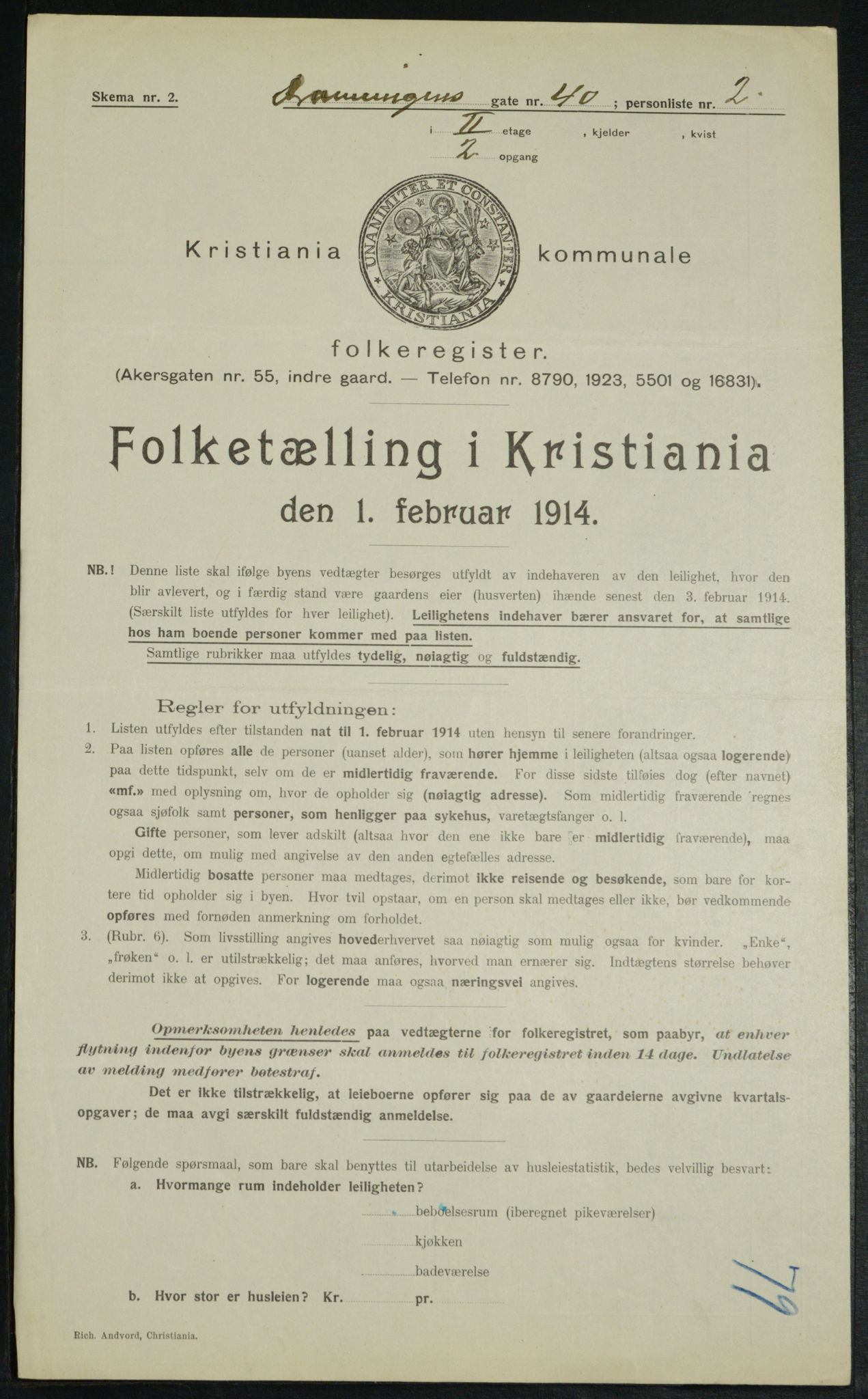 OBA, Kommunal folketelling 1.2.1914 for Kristiania, 1914, s. 17592