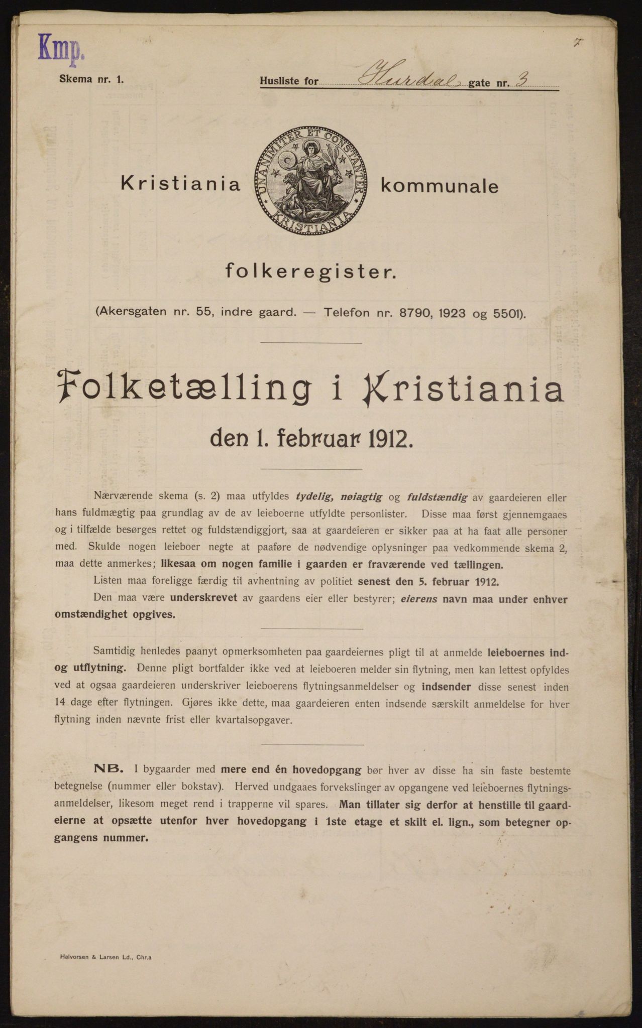 OBA, Kommunal folketelling 1.2.1912 for Kristiania, 1912, s. 42636