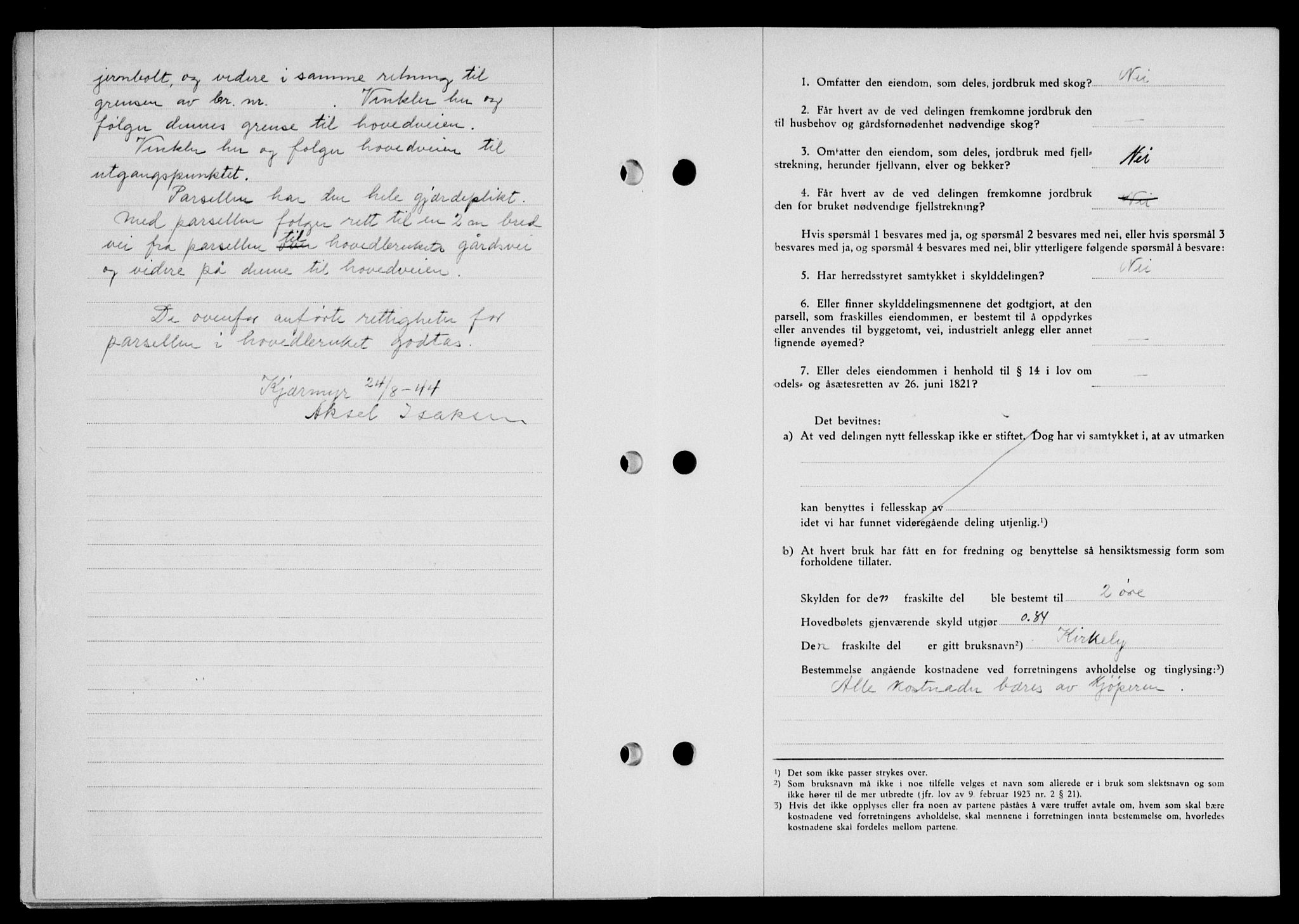 Lofoten sorenskriveri, SAT/A-0017/1/2/2C/L0012a: Pantebok nr. 12a, 1943-1944, Dagboknr: 938/1944