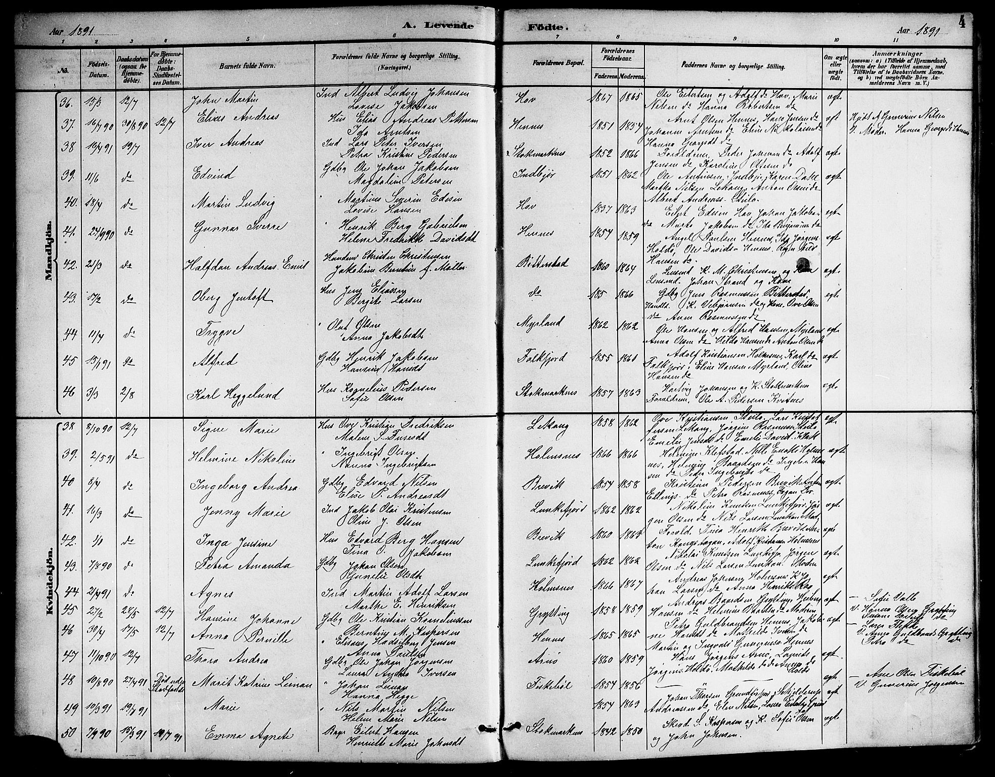 Ministerialprotokoller, klokkerbøker og fødselsregistre - Nordland, AV/SAT-A-1459/888/L1268: Klokkerbok nr. 888C06, 1891-1908, s. 4