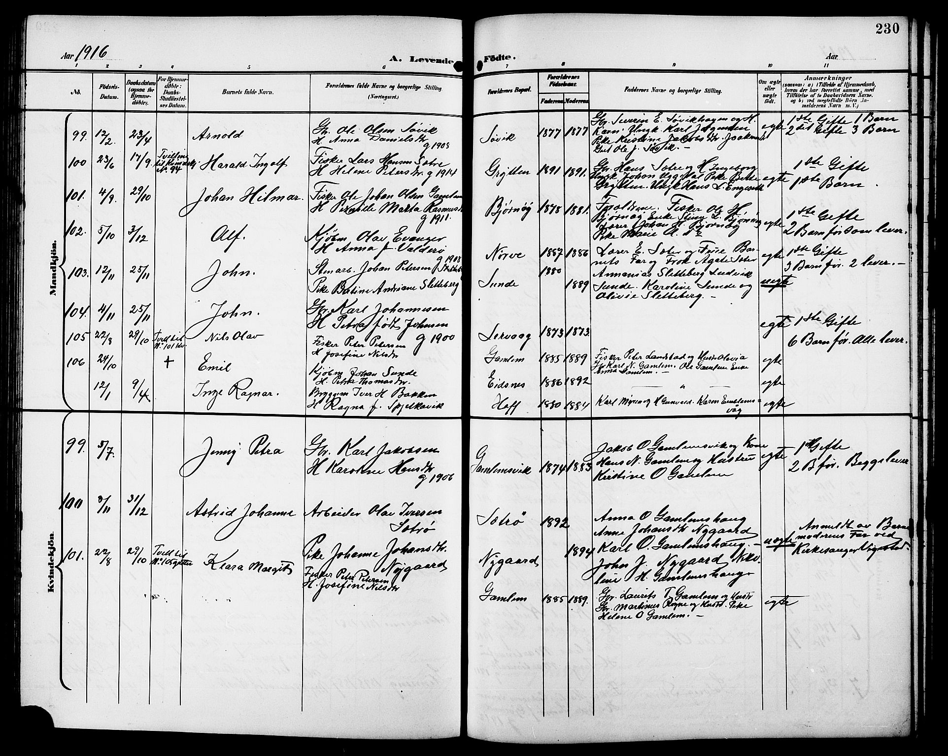 Ministerialprotokoller, klokkerbøker og fødselsregistre - Møre og Romsdal, AV/SAT-A-1454/528/L0432: Klokkerbok nr. 528C13, 1898-1918, s. 230