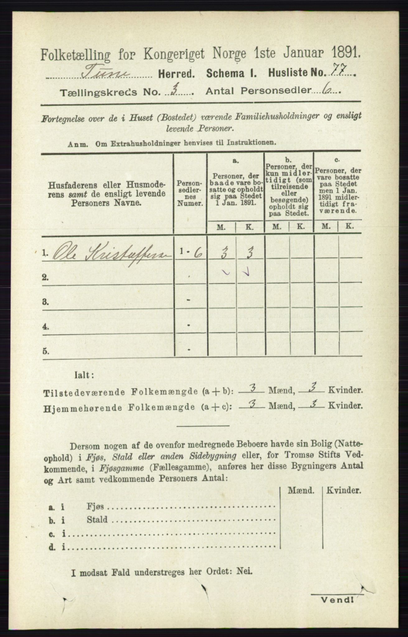 RA, Folketelling 1891 for 0130 Tune herred, 1891, s. 1476