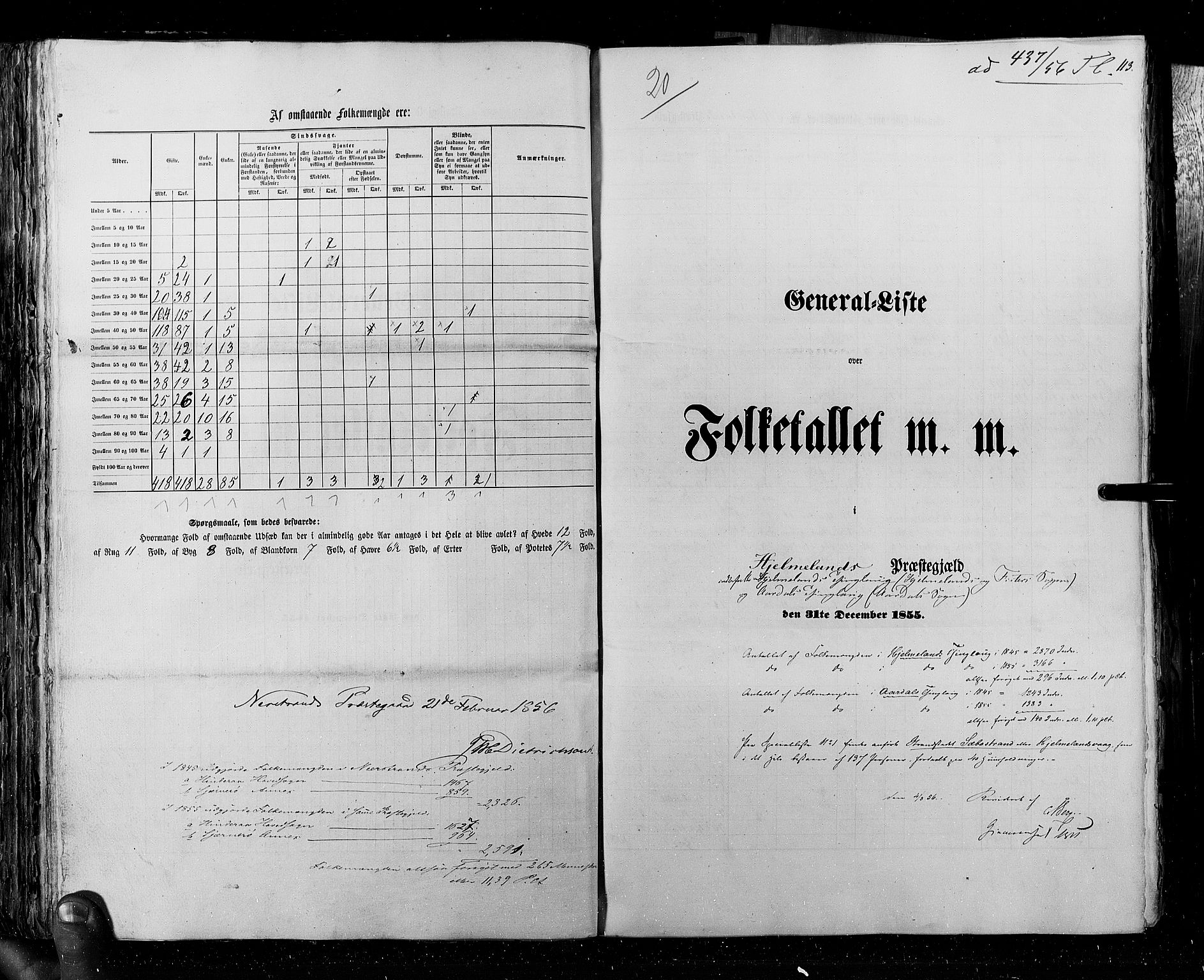 RA, Folketellingen 1855, bind 4: Stavanger amt og Søndre Bergenhus amt, 1855, s. 113