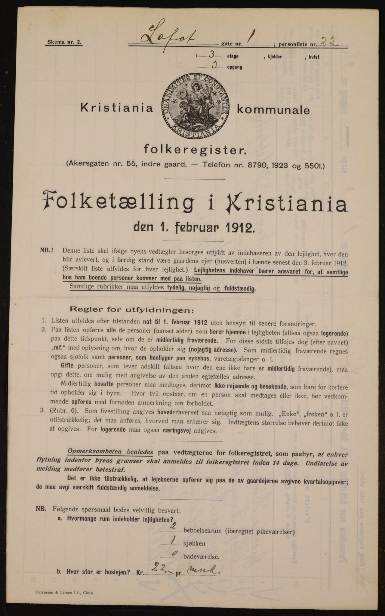 OBA, Kommunal folketelling 1.2.1912 for Kristiania, 1912, s. 58755