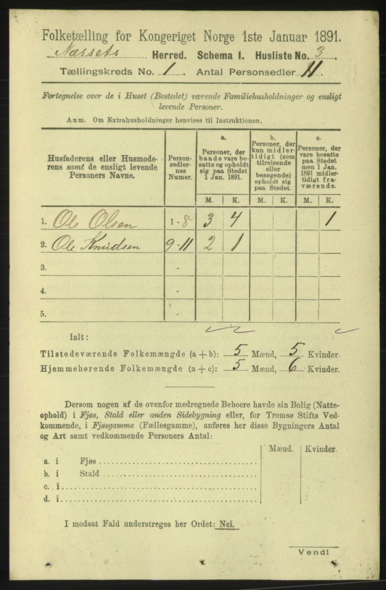 RA, Folketelling 1891 for 1543 Nesset herred, 1891, s. 17