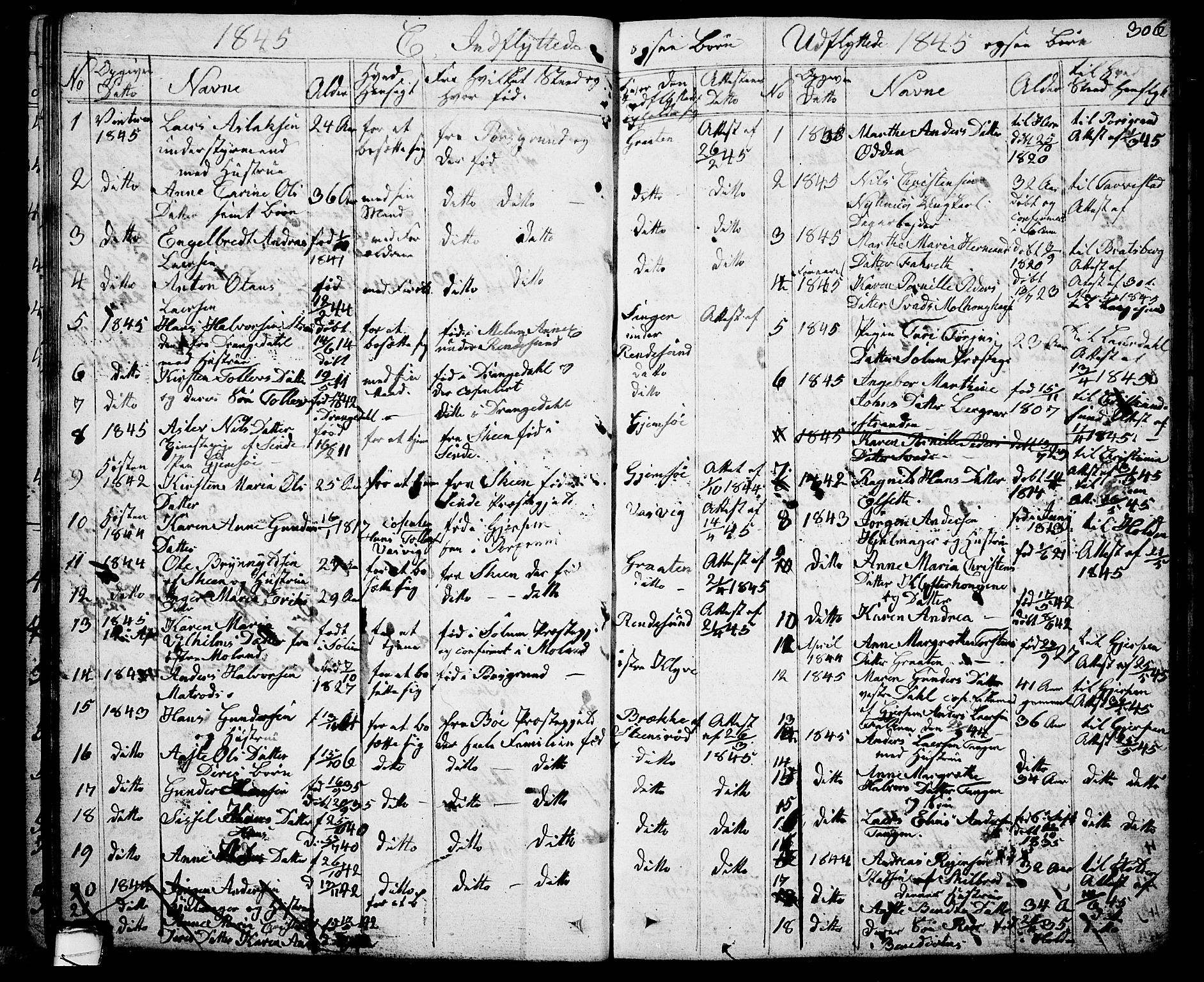 Solum kirkebøker, AV/SAKO-A-306/G/Ga/L0002: Klokkerbok nr. I 2, 1834-1848, s. 306