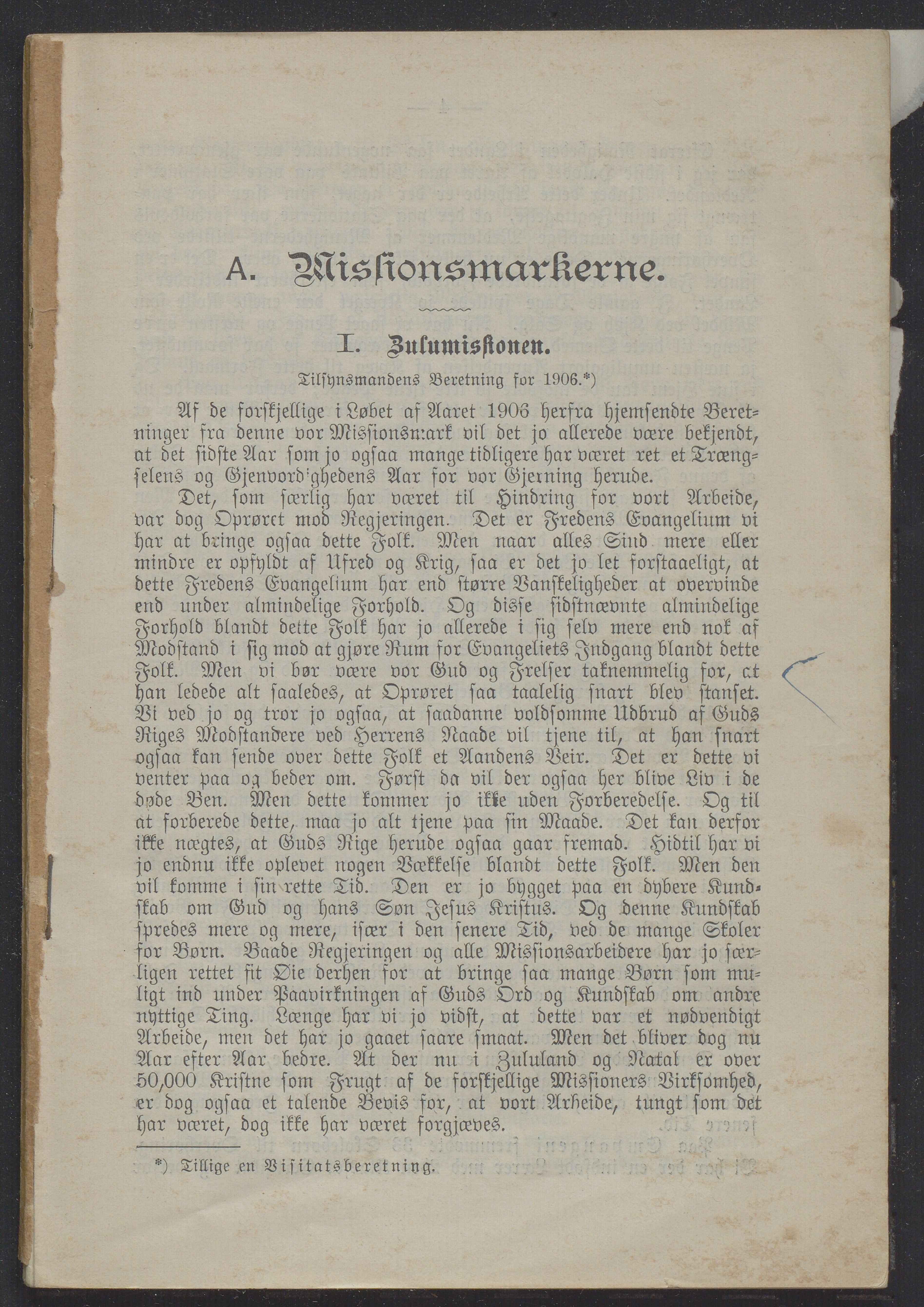 Det Norske Misjonsselskap - hovedadministrasjonen, VID/MA-A-1045/D/Db/Dba/L0340/0007: Beretninger, Bøker, Skrifter o.l   / Årsberetninger. Heftet. 65. , 1906