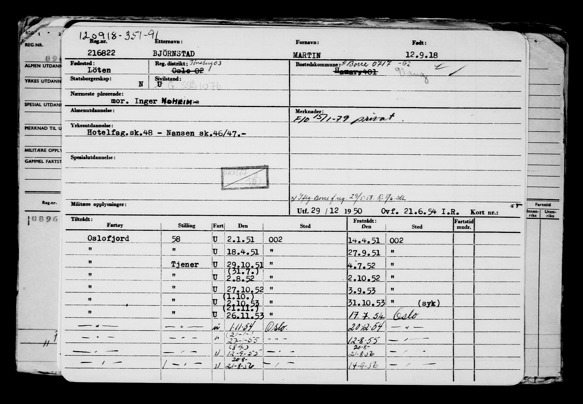 Direktoratet for sjømenn, AV/RA-S-3545/G/Gb/L0162: Hovedkort, 1918, s. 262