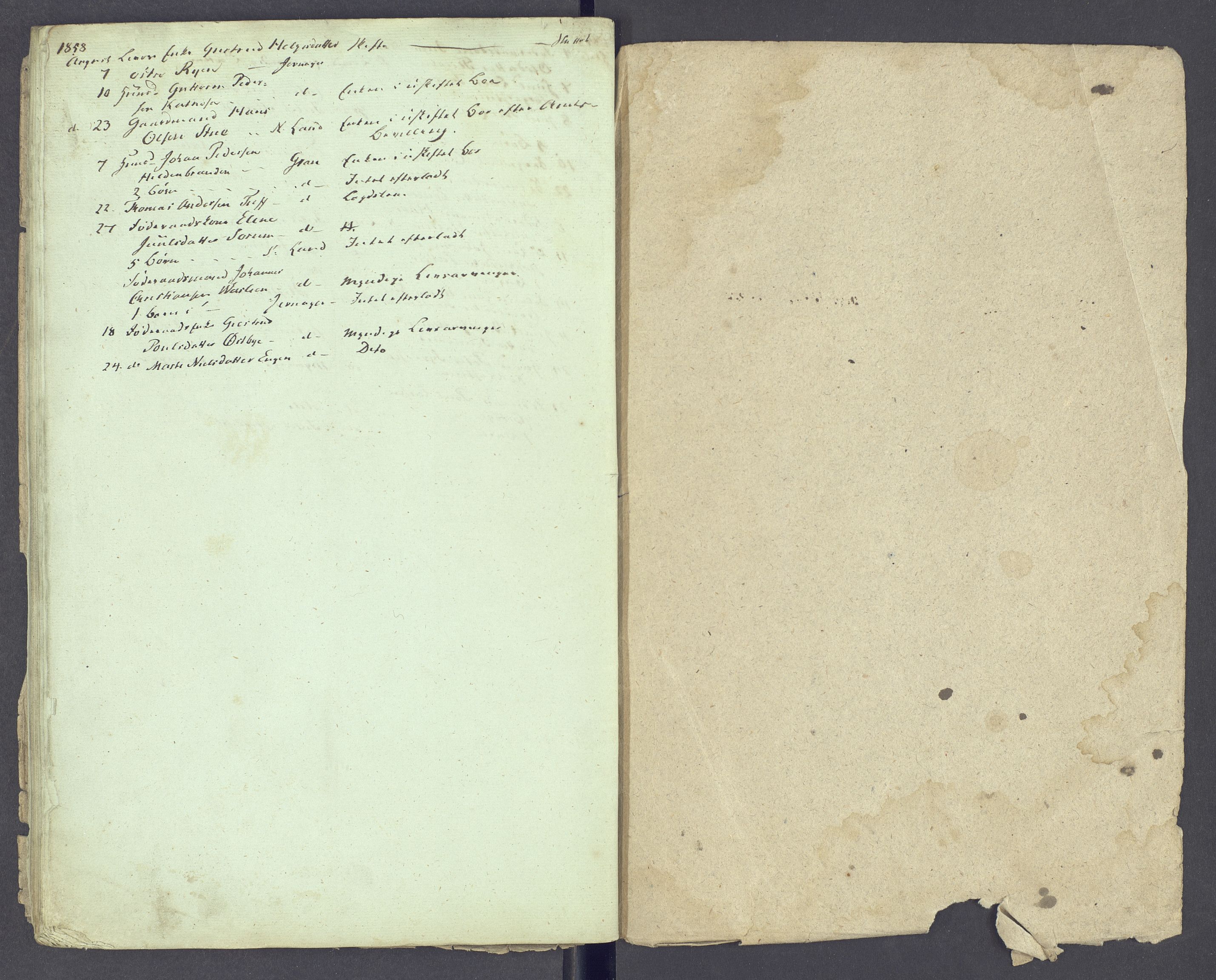 Hadeland og Land tingrett, AV/SAH-TING-010/J/Jg/L0002: Dødsfallsprotokoll, 1851-1858