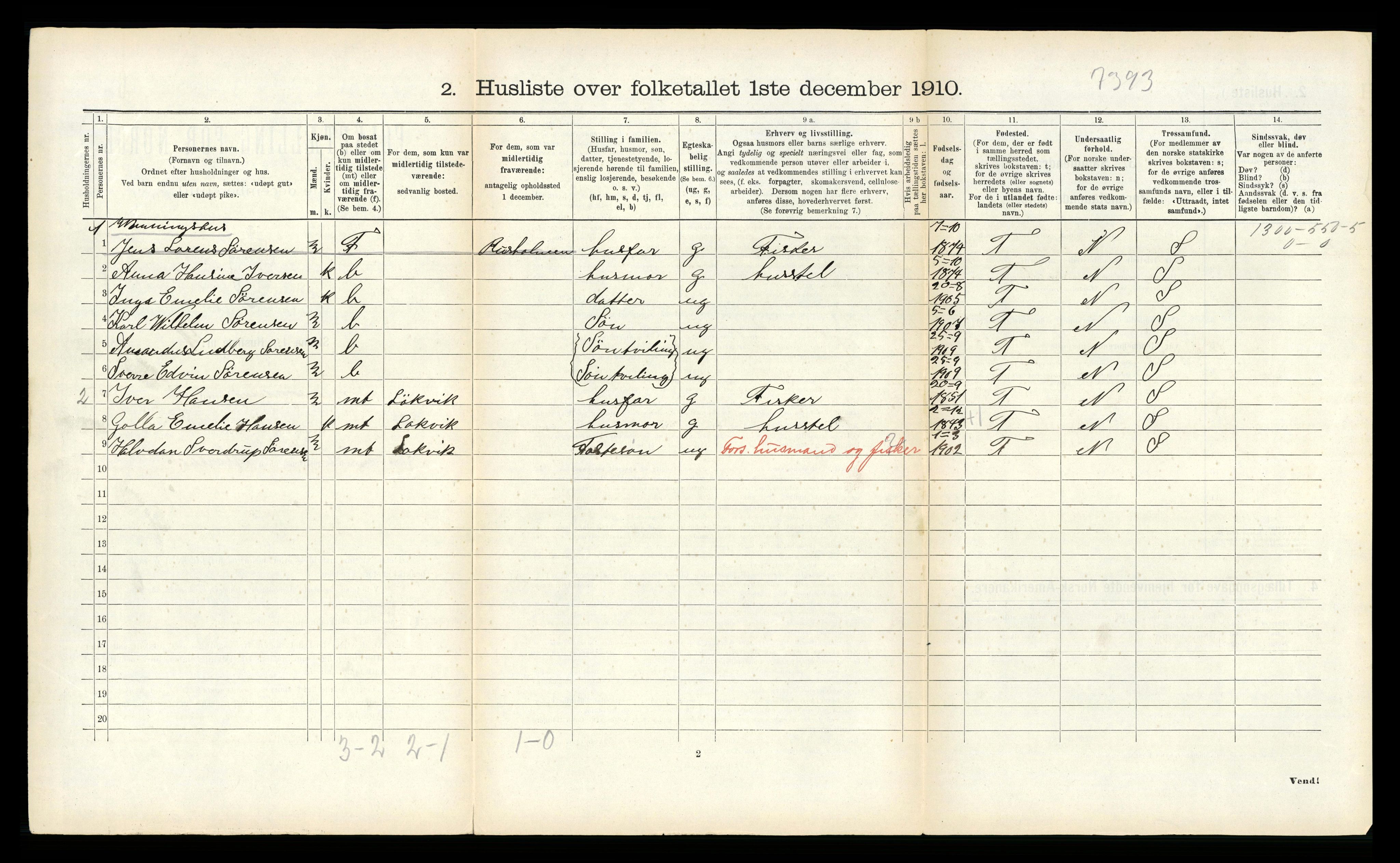 RA, Folketelling 1910 for 1934 Tromsøysund herred, 1910, s. 1040