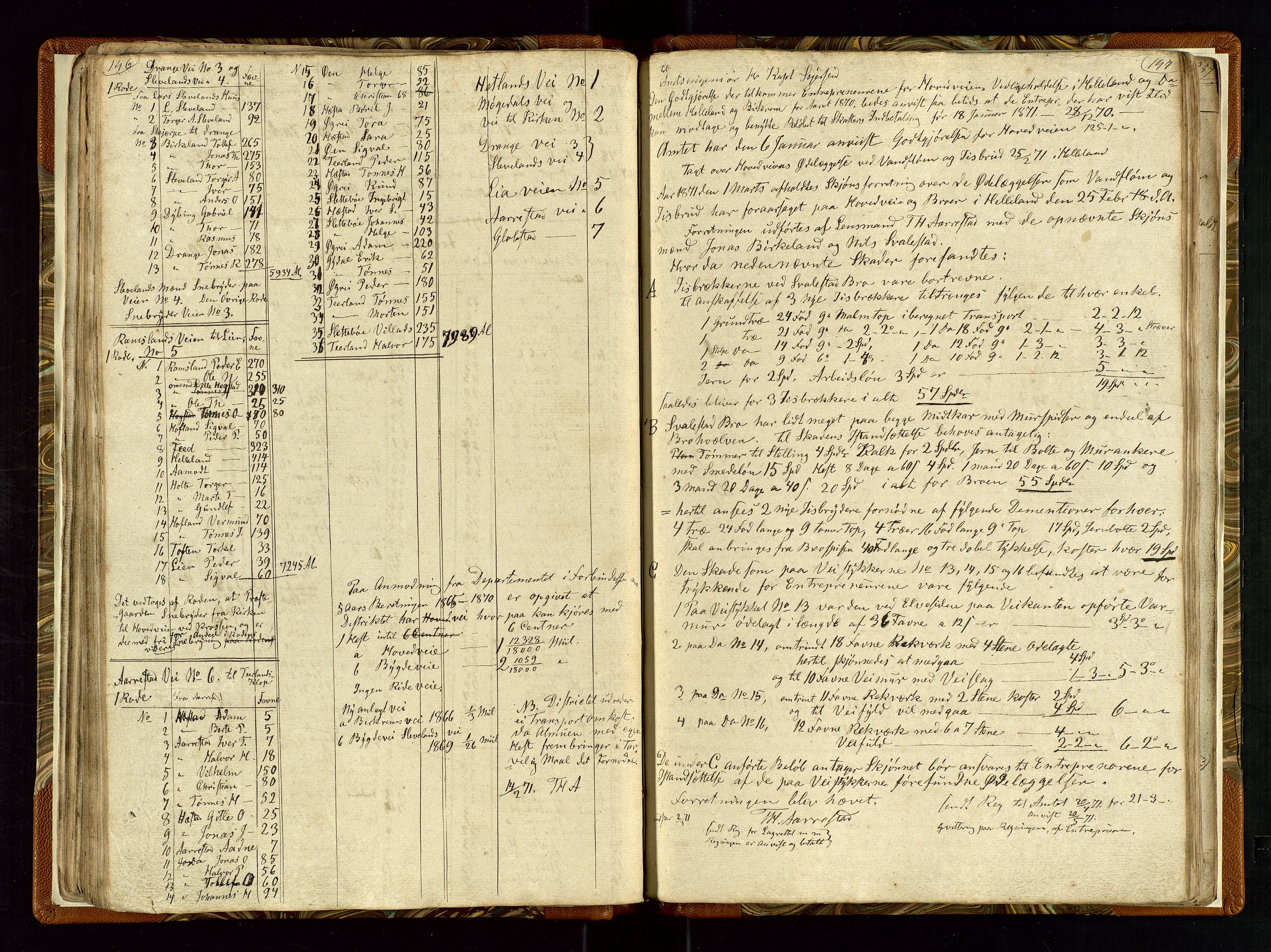 Helleland lensmannskontor, AV/SAST-A-100209/Ya/L0003: Diverseprotokoll, 1842-1960, s. 146-147