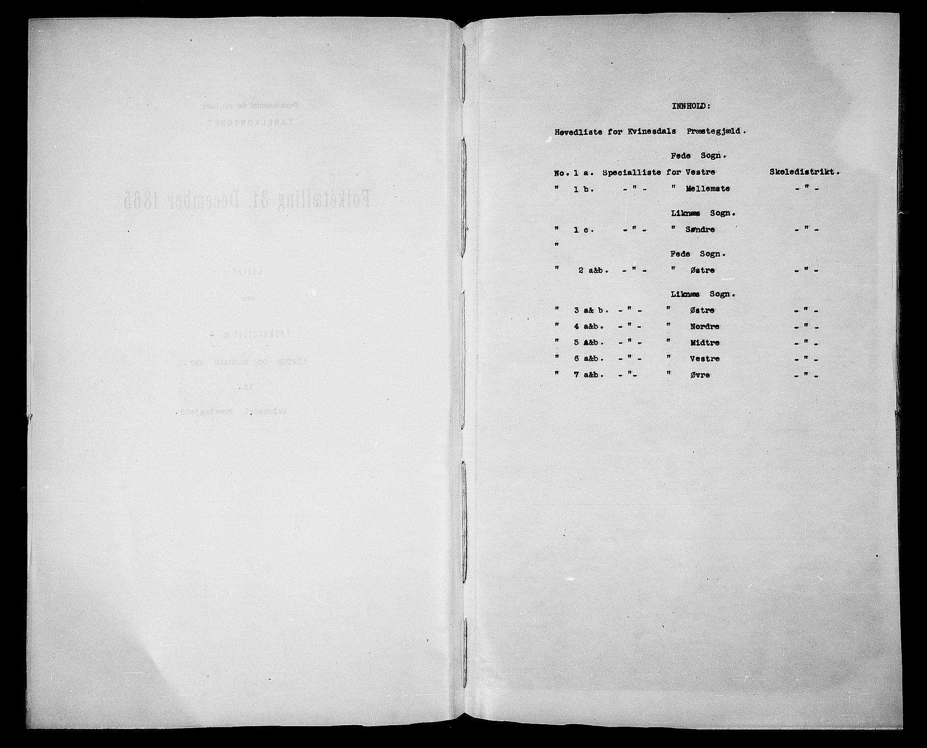 RA, Folketelling 1865 for 1037P Kvinesdal prestegjeld, 1865, s. 4