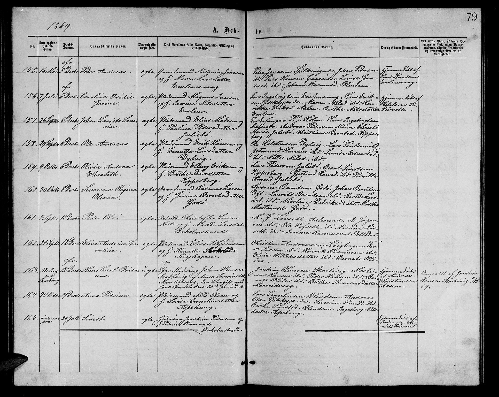 Ministerialprotokoller, klokkerbøker og fødselsregistre - Møre og Romsdal, AV/SAT-A-1454/528/L0428: Klokkerbok nr. 528C09, 1864-1880, s. 79