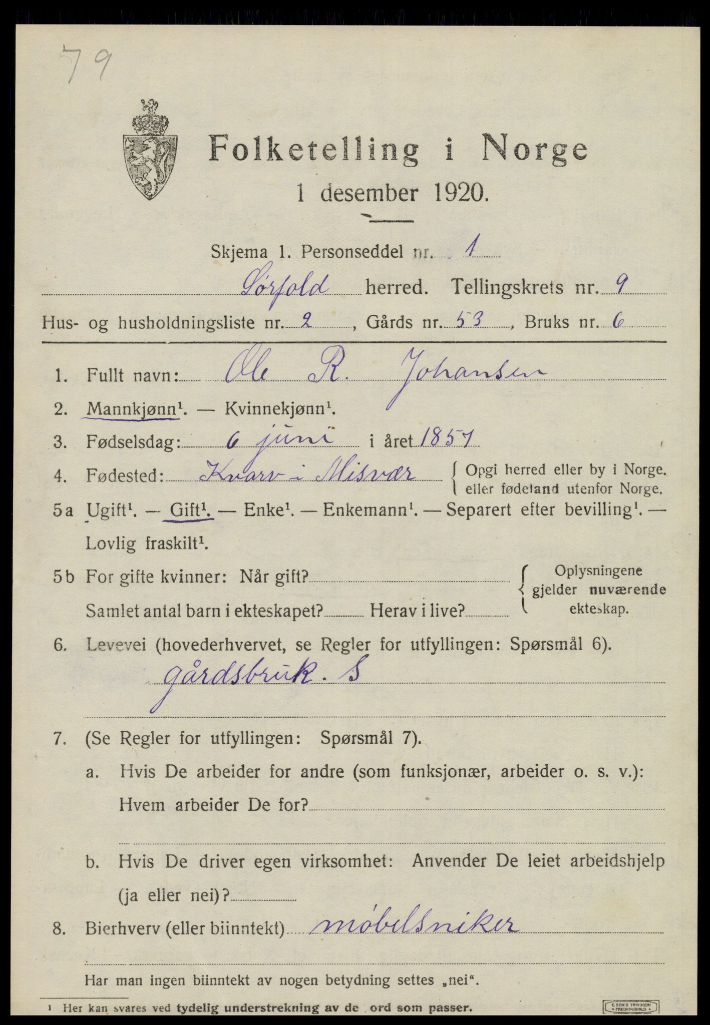 SAT, Folketelling 1920 for 1845 Sørfold herred, 1920, s. 4869