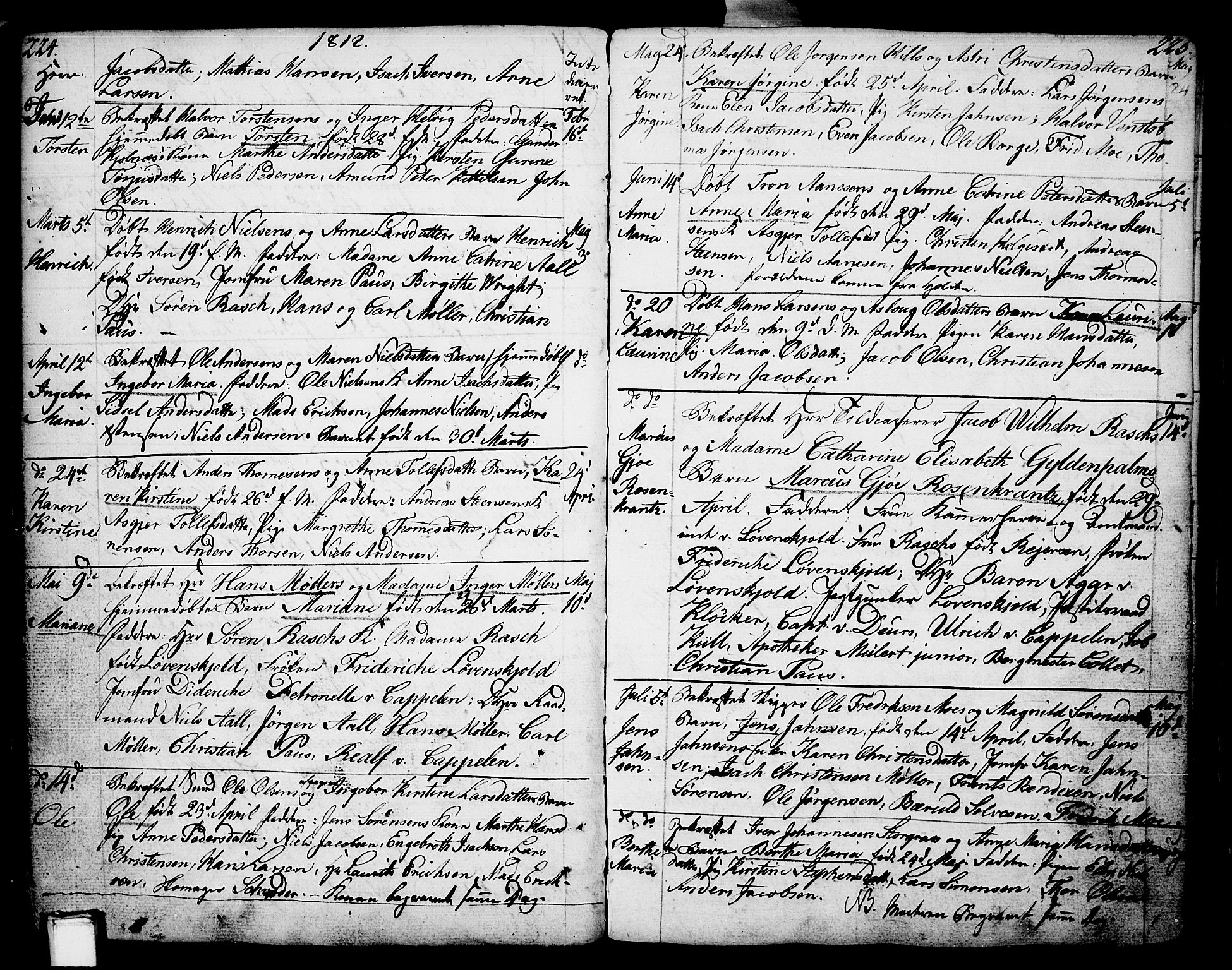 Porsgrunn kirkebøker , AV/SAKO-A-104/F/Fa/L0002: Ministerialbok nr. 2, 1764-1814, s. 224-225