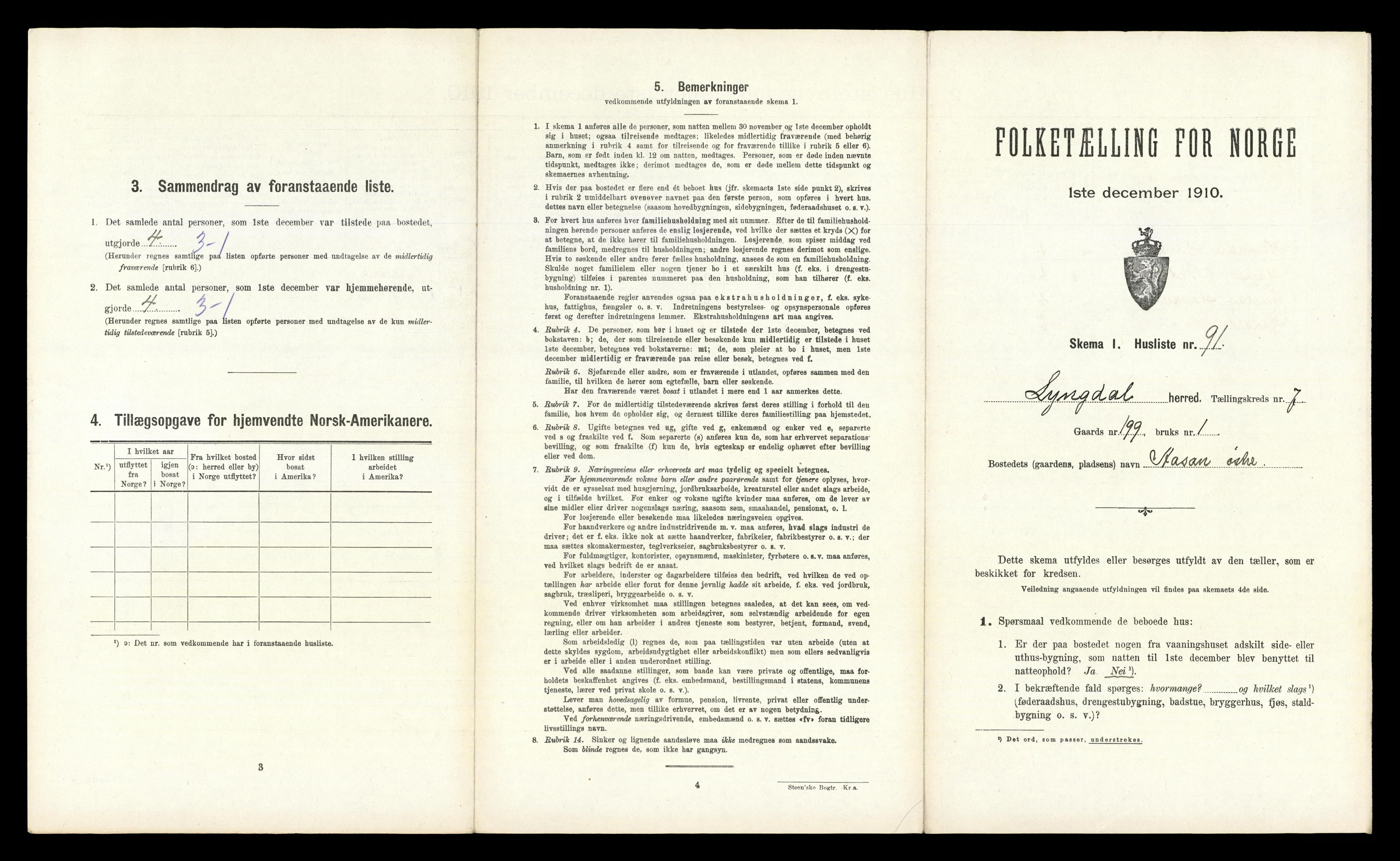 RA, Folketelling 1910 for 1032 Lyngdal herred, 1910, s. 1050