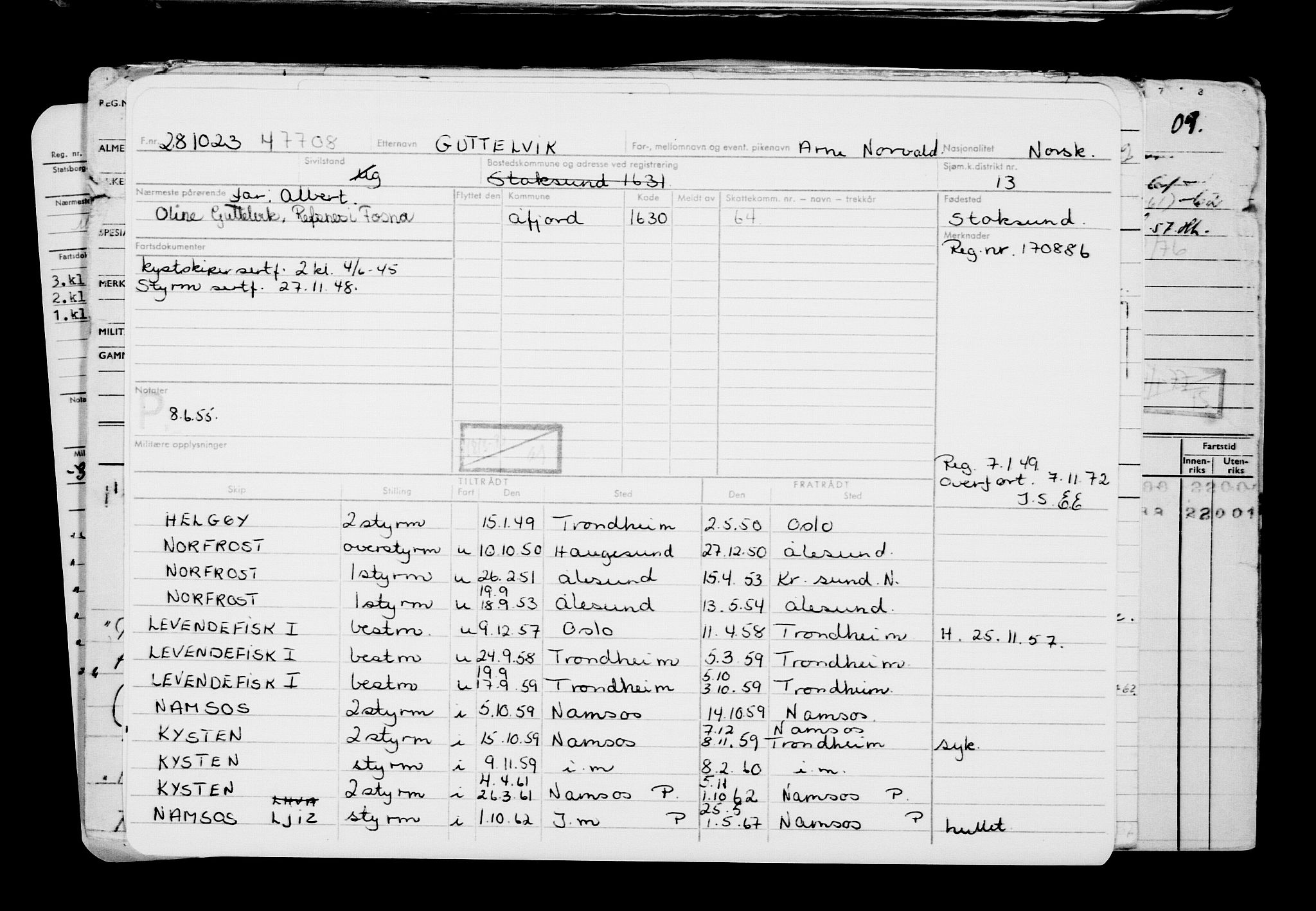 Direktoratet for sjømenn, RA/S-3545/G/Gb/L0224: Hovedkort, 1923, s. 352