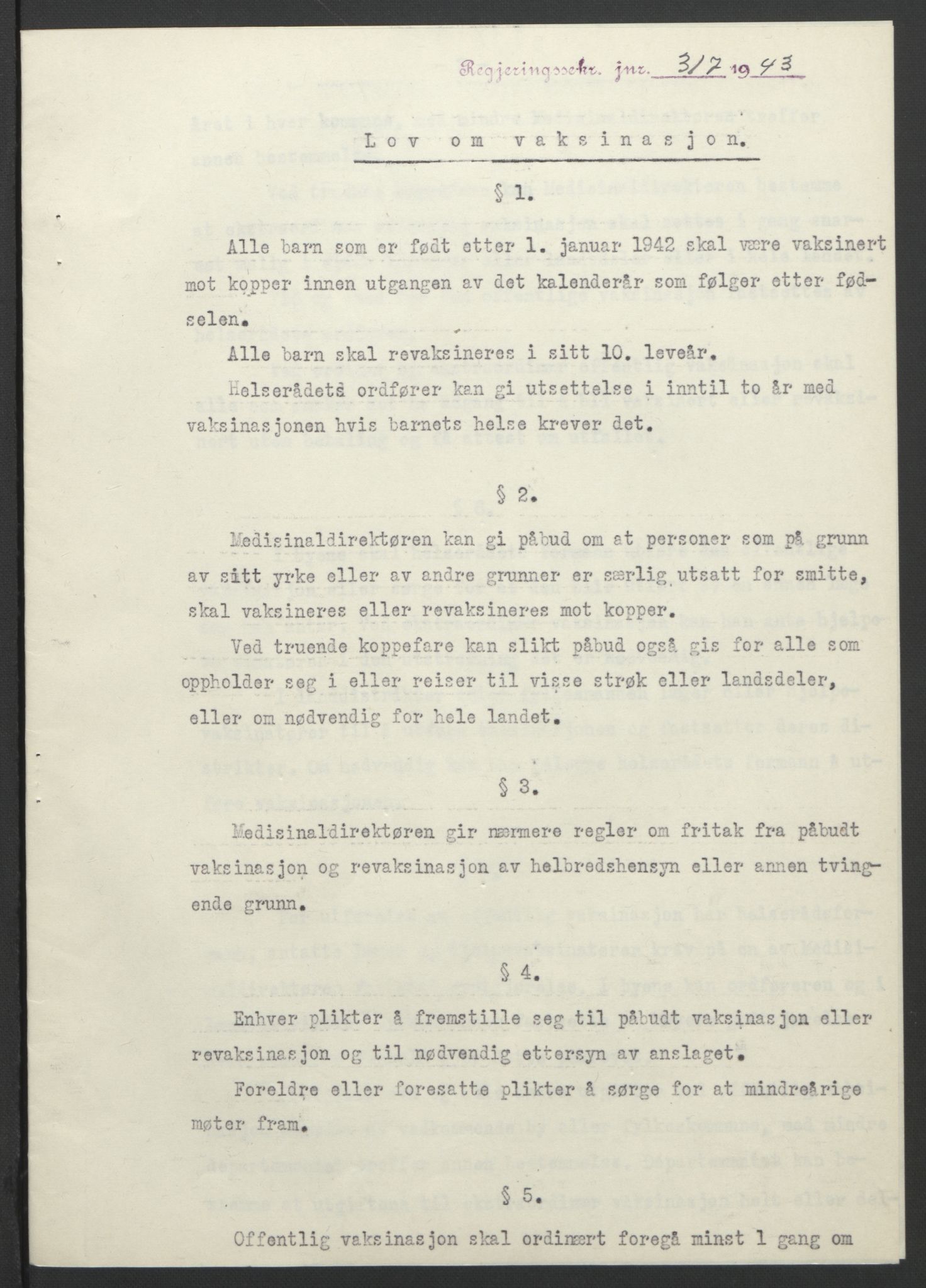 NS-administrasjonen 1940-1945 (Statsrådsekretariatet, de kommisariske statsråder mm), AV/RA-S-4279/D/Db/L0099: Lover, 1943, s. 590