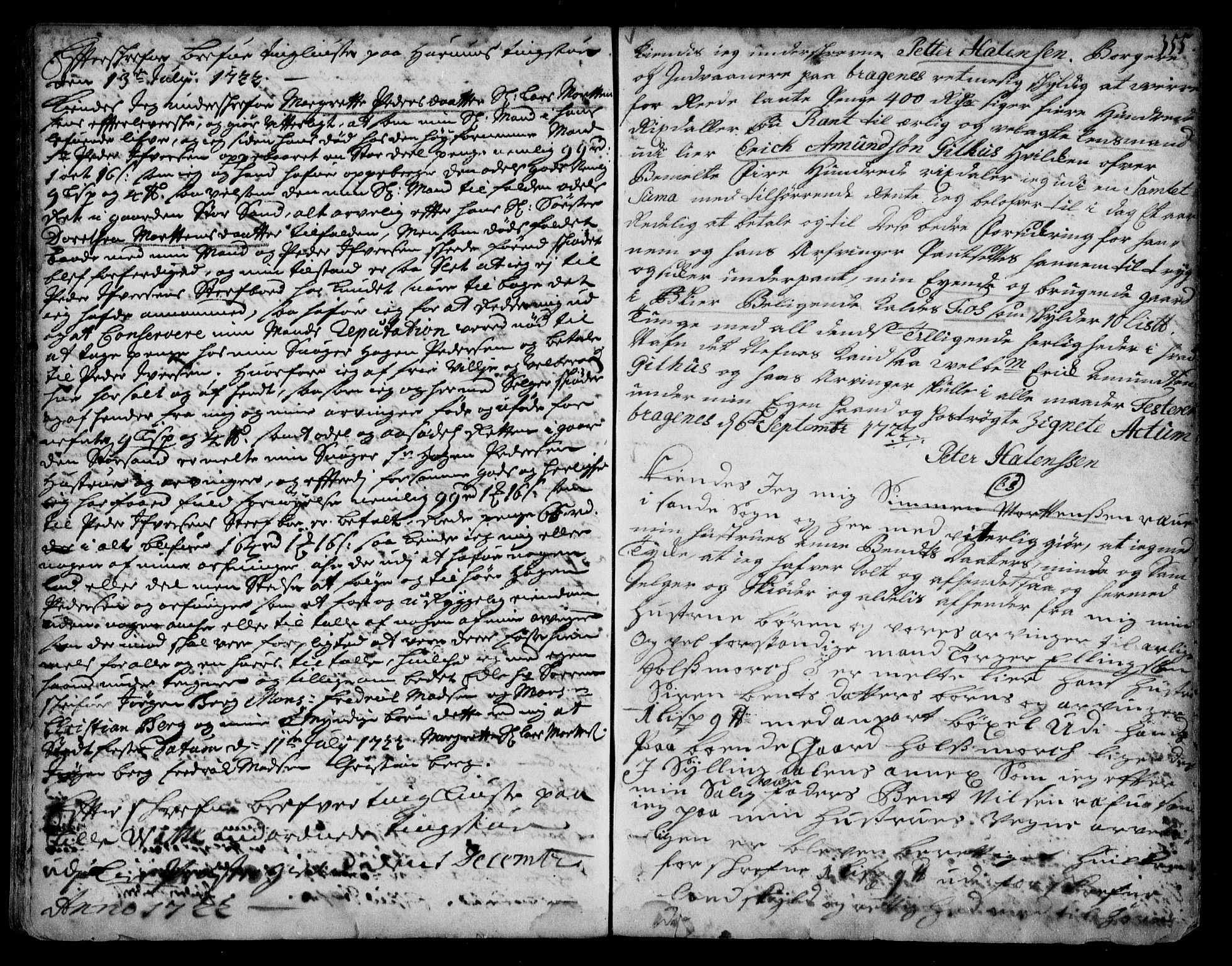 Lier, Røyken og Hurum sorenskriveri, SAKO/A-89/G/Ga/Gaa/L0001: Pantebok nr. I, 1701-1725, s. 355