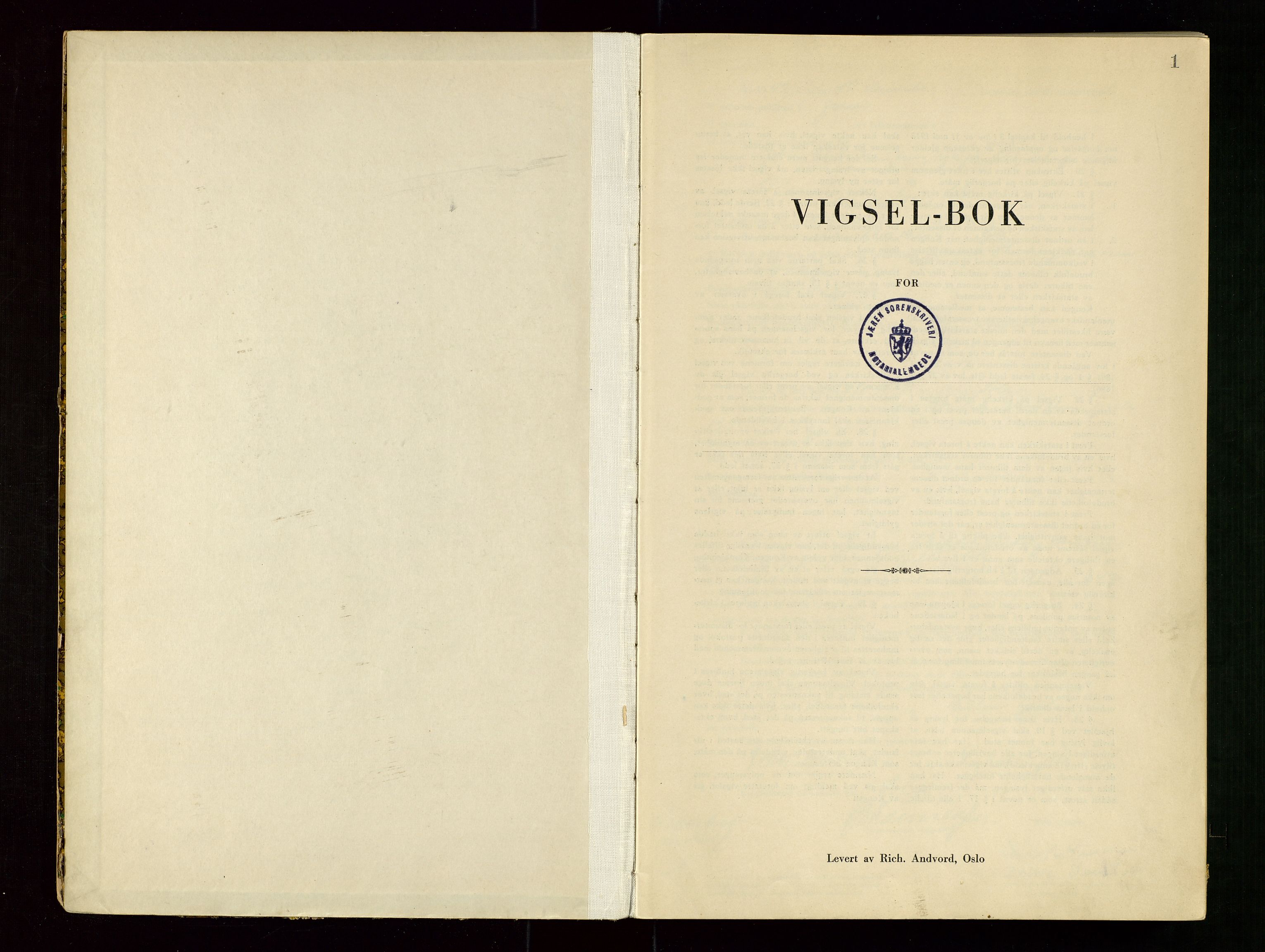 Jæren sorenskriveri, AV/SAST-A-100310/01/6/62/62BA/L0004: VIGSELSPROTOKOLL, 1942-1943, s. 1