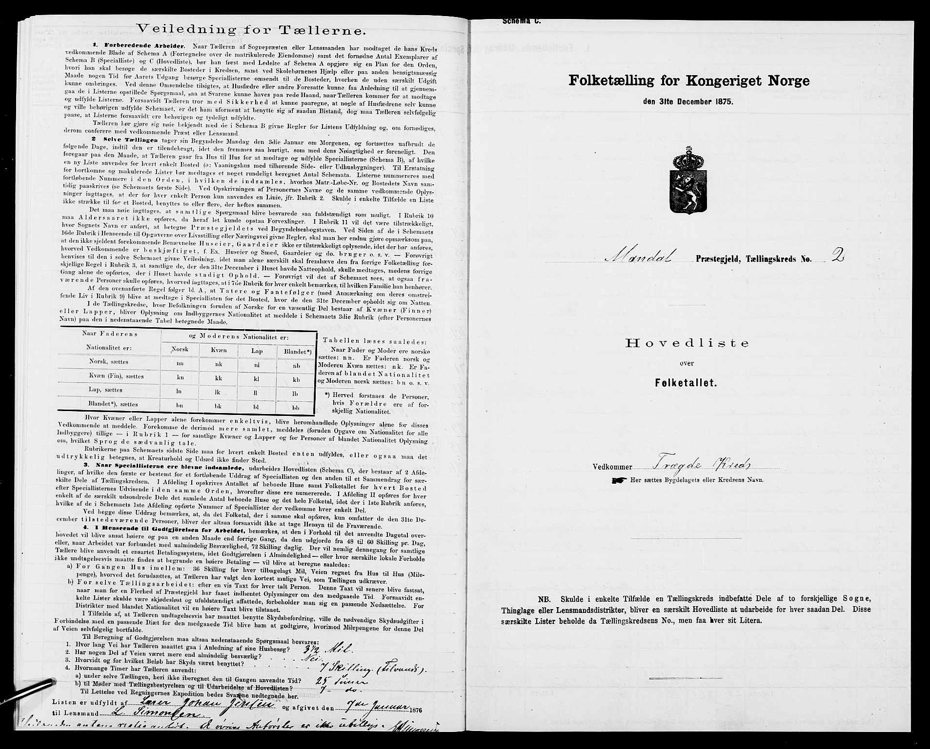 SAK, Folketelling 1875 for 1019L Mandal prestegjeld, Halse sokn og Harkmark sokn, 1875, s. 31