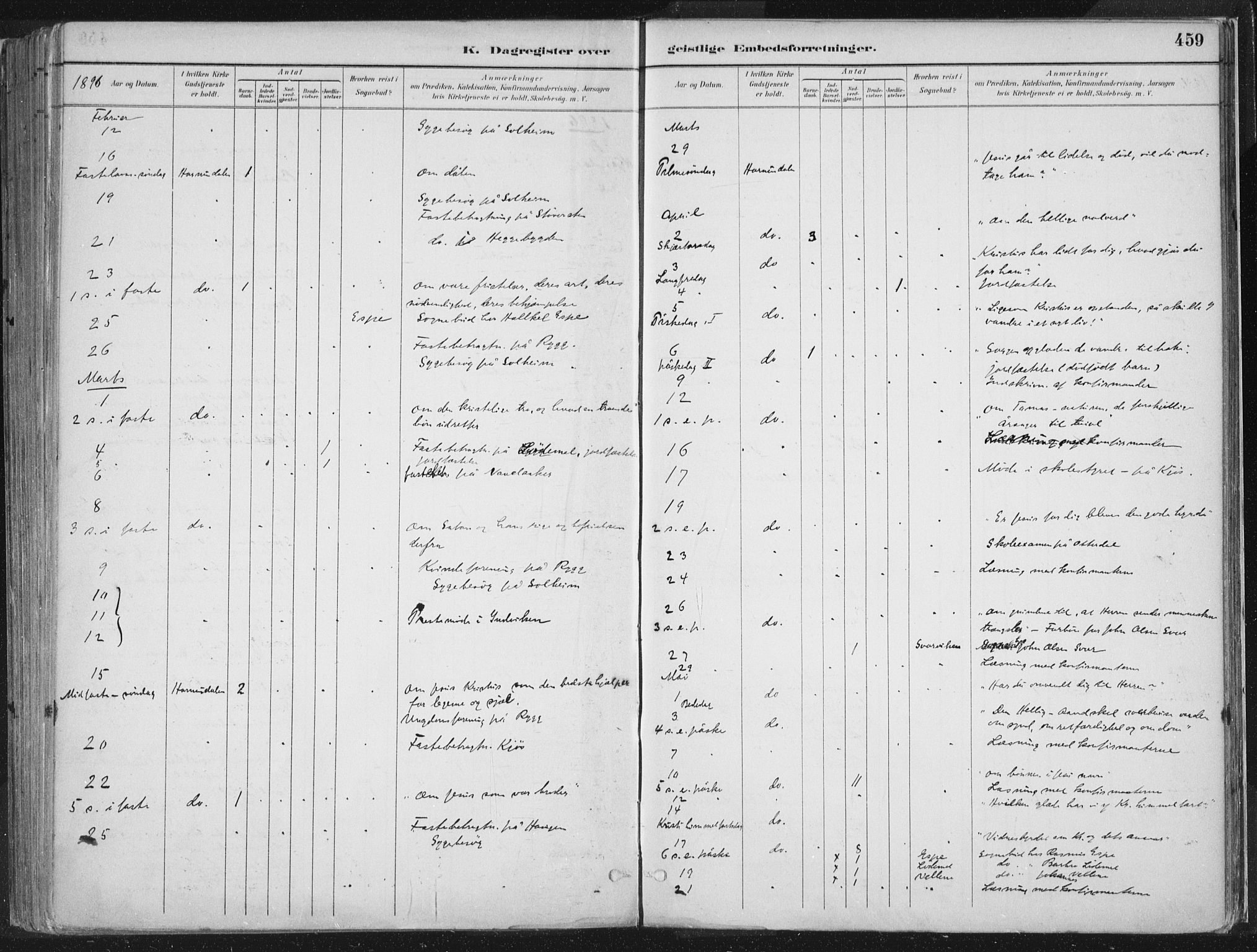 Hornindal sokneprestembete, AV/SAB-A-82401/H/Haa/Haaa/L0003/0002: Ministerialbok nr. A 3B, 1885-1917, s. 459