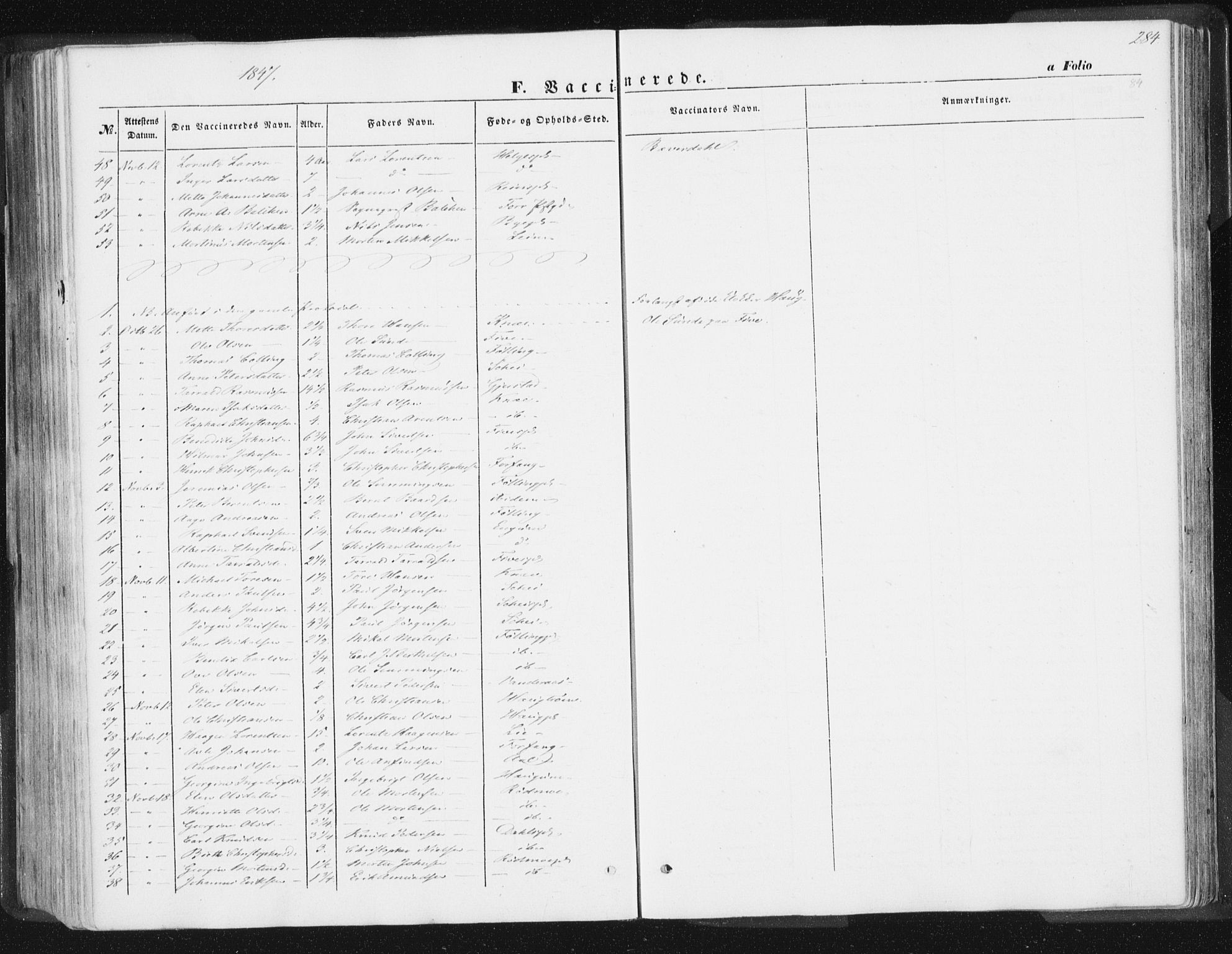 Ministerialprotokoller, klokkerbøker og fødselsregistre - Nord-Trøndelag, SAT/A-1458/746/L0446: Ministerialbok nr. 746A05, 1846-1859, s. 284