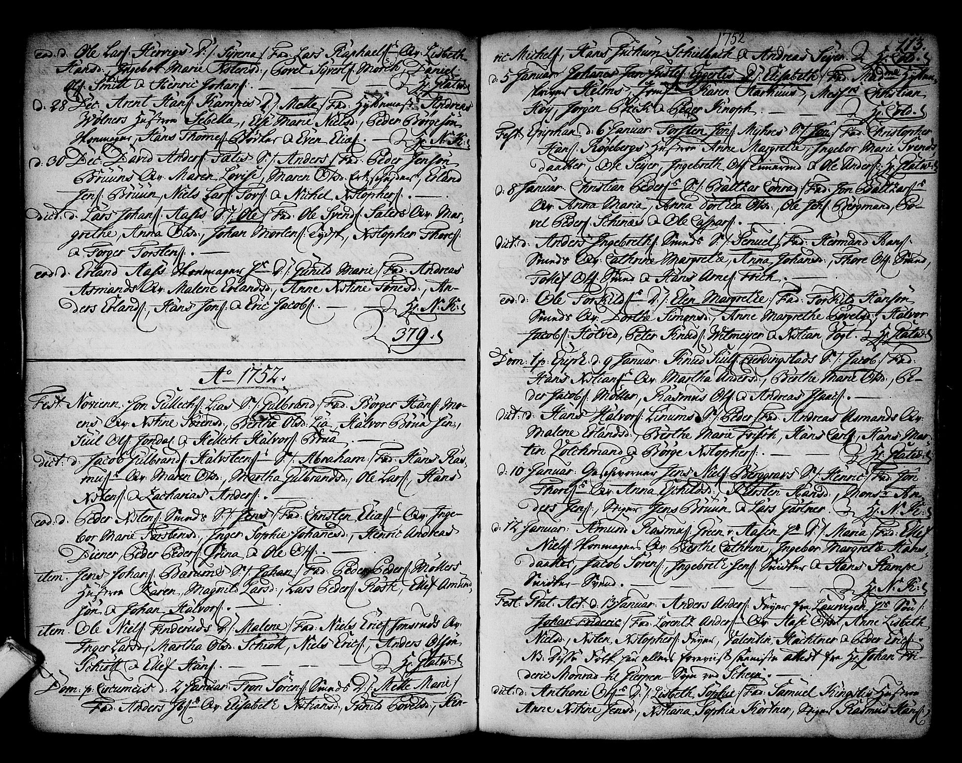 Kongsberg kirkebøker, SAKO/A-22/F/Fa/L0003: Ministerialbok nr. I 3, 1744-1755, s. 113