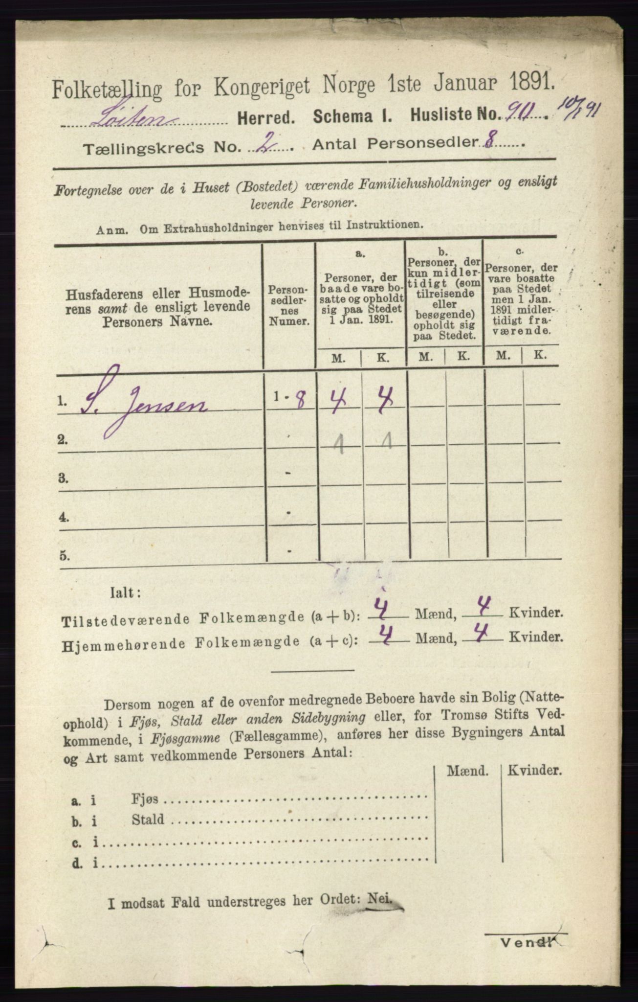 RA, Folketelling 1891 for 0415 Løten herred, 1891, s. 1462