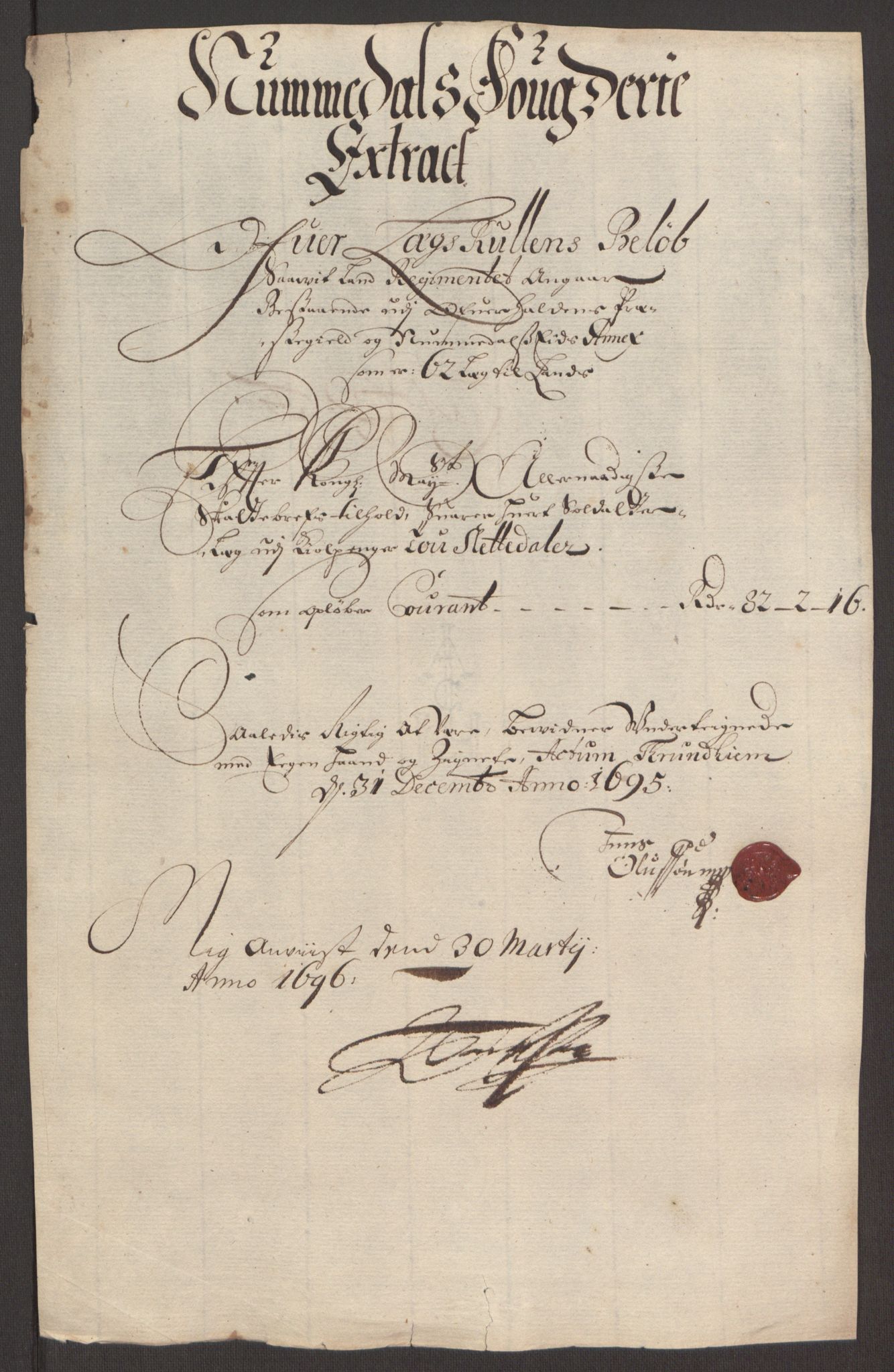 Rentekammeret inntil 1814, Reviderte regnskaper, Fogderegnskap, RA/EA-4092/R64/L4424: Fogderegnskap Namdal, 1692-1695, s. 478