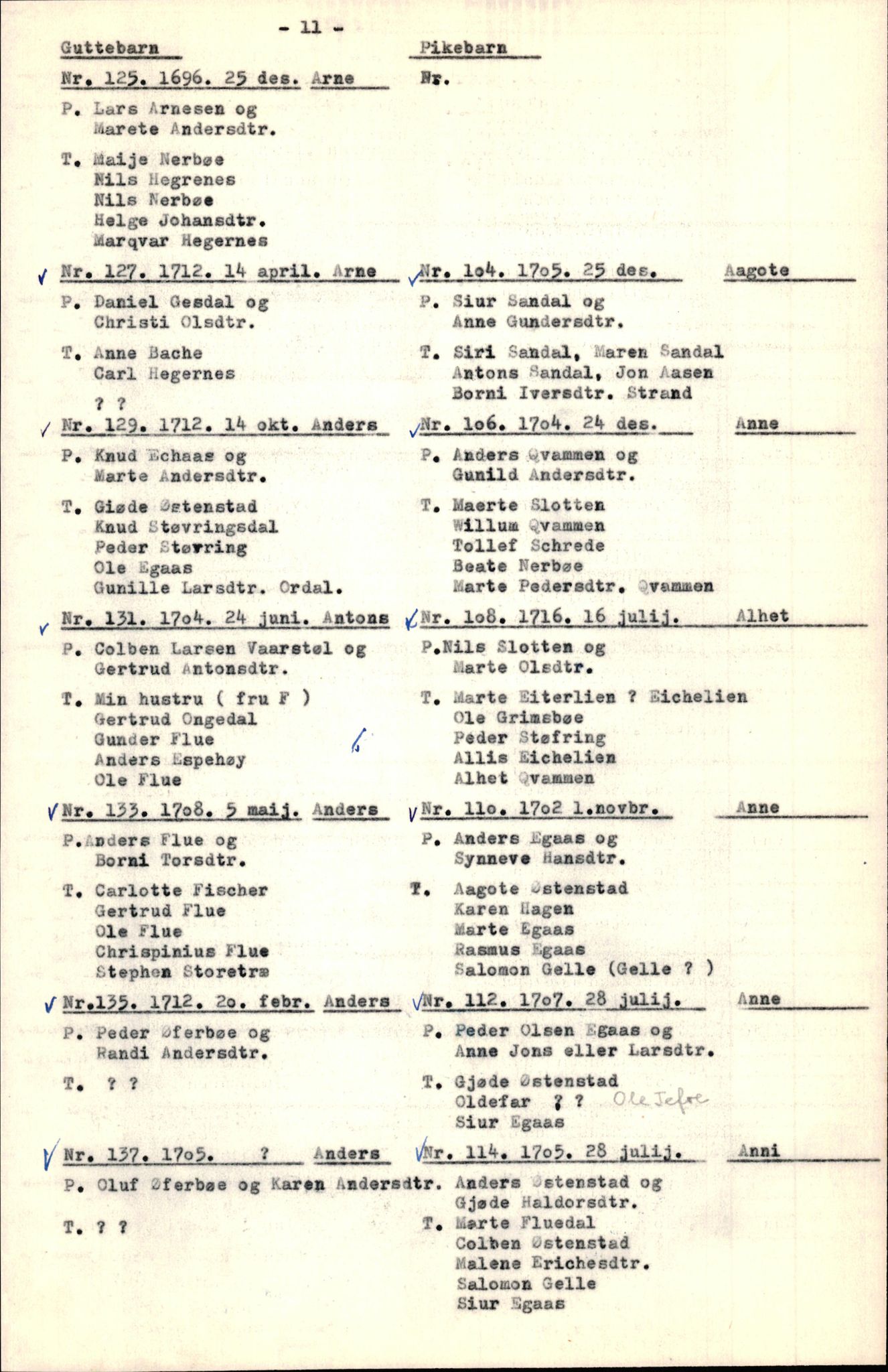 Samling av fulltekstavskrifter, SAB/FULLTEKST/B/14/0005: Jølster sokneprestembete, ministerialbok nr. A 1, 1696-1728, s. 12