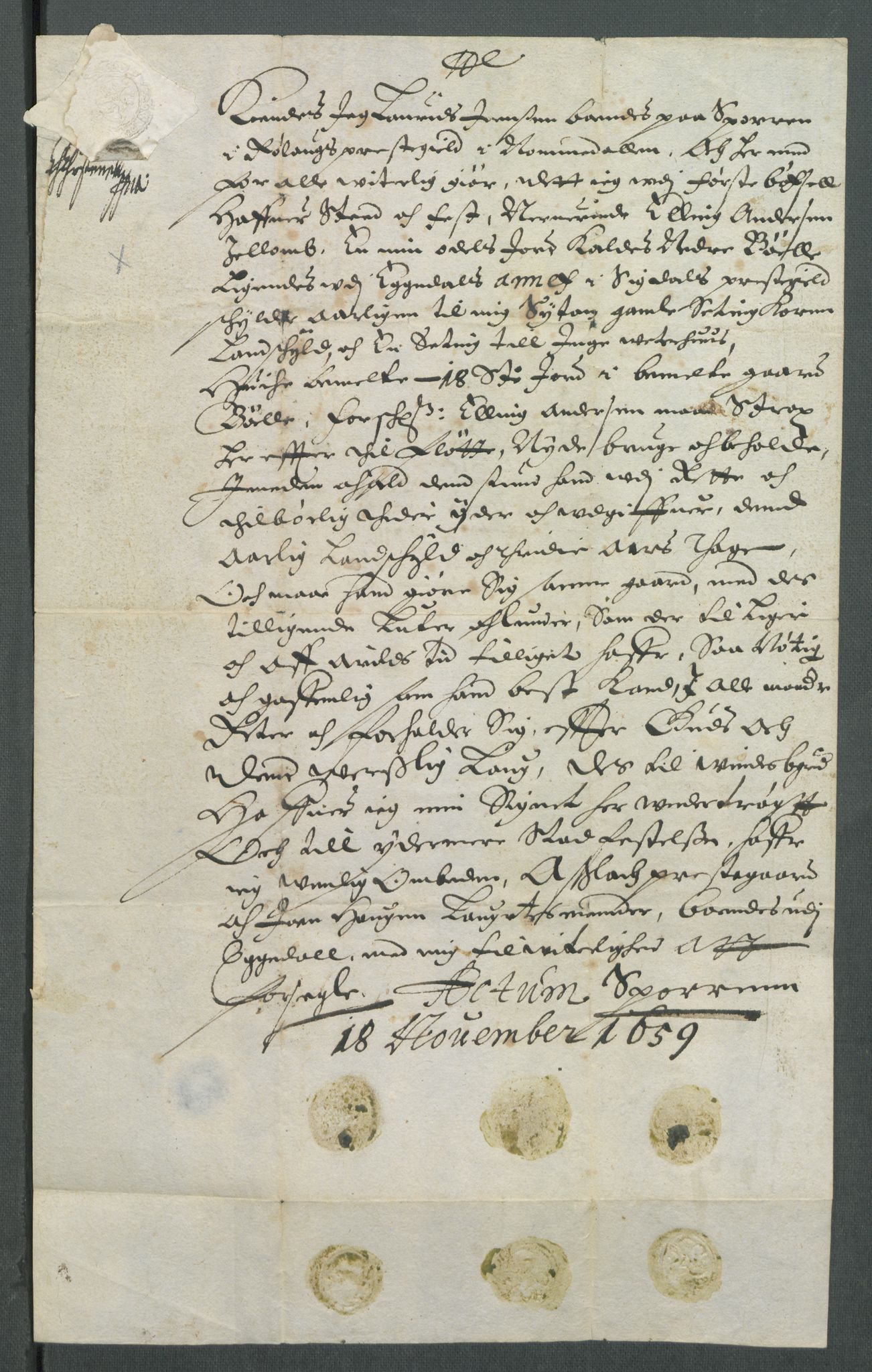 Riksarkivets diplomsamling, AV/RA-EA-5965/F02/L0168: Dokumenter, 1658-1660, s. 117