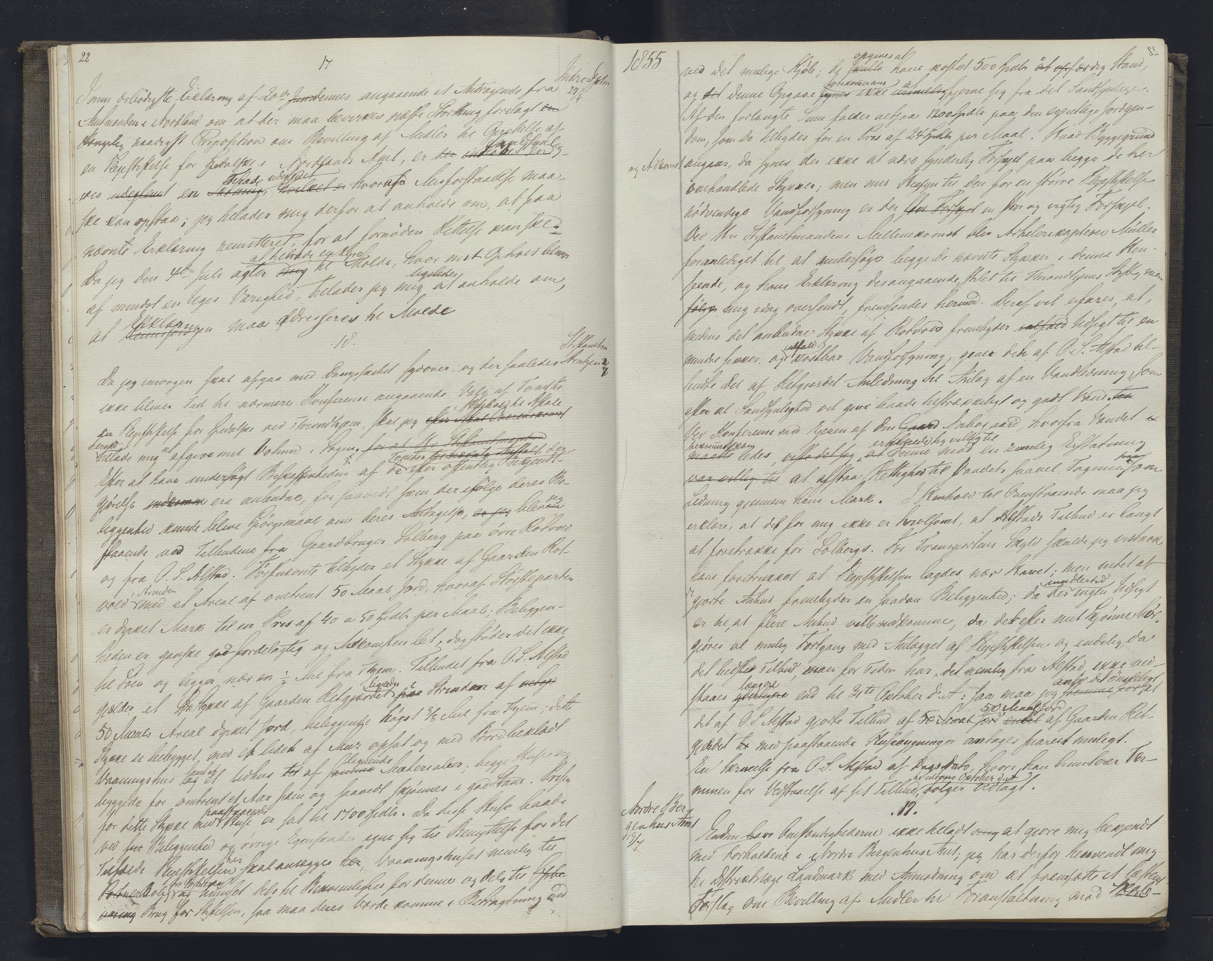 Lepraarkiver - Overlegen for den spedalske sykdom, AV/SAB-A-61001/B.b/L0001: Kopibok, 1854-1858, s. 22-23