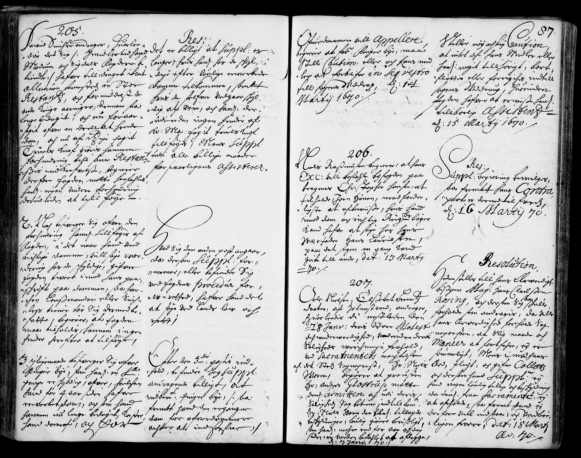 Stattholderembetet 1572-1771, AV/RA-EA-2870/Ad/L0002: Supplikasjons- og resolusjonsprotokoll, 1669-1671, s. 86b-87a