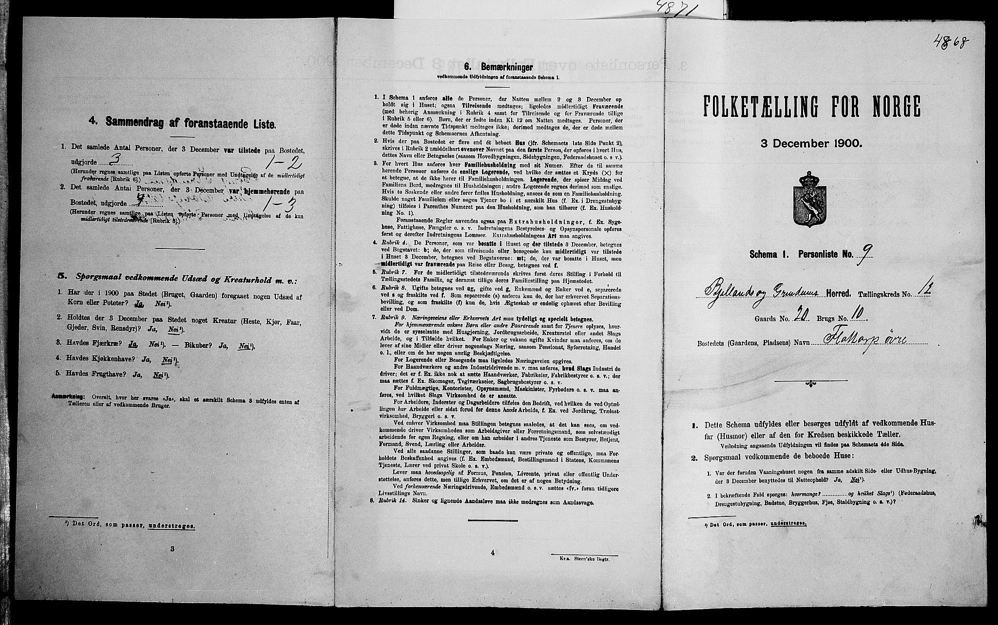 SAK, Folketelling 1900 for 1024 Bjelland og Grindheim herred, 1900, s. 626