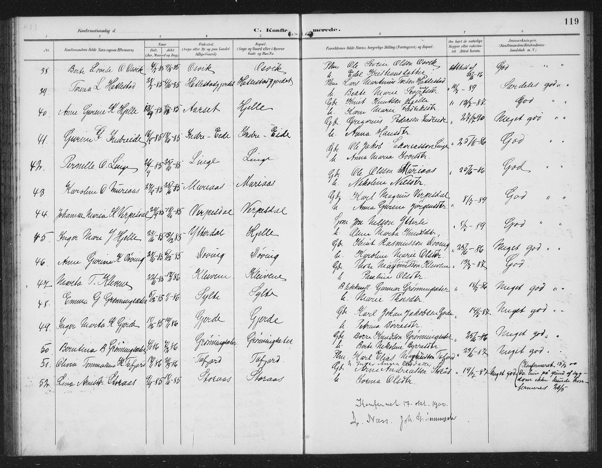 Ministerialprotokoller, klokkerbøker og fødselsregistre - Møre og Romsdal, AV/SAT-A-1454/519/L0264: Klokkerbok nr. 519C05, 1892-1910, s. 119