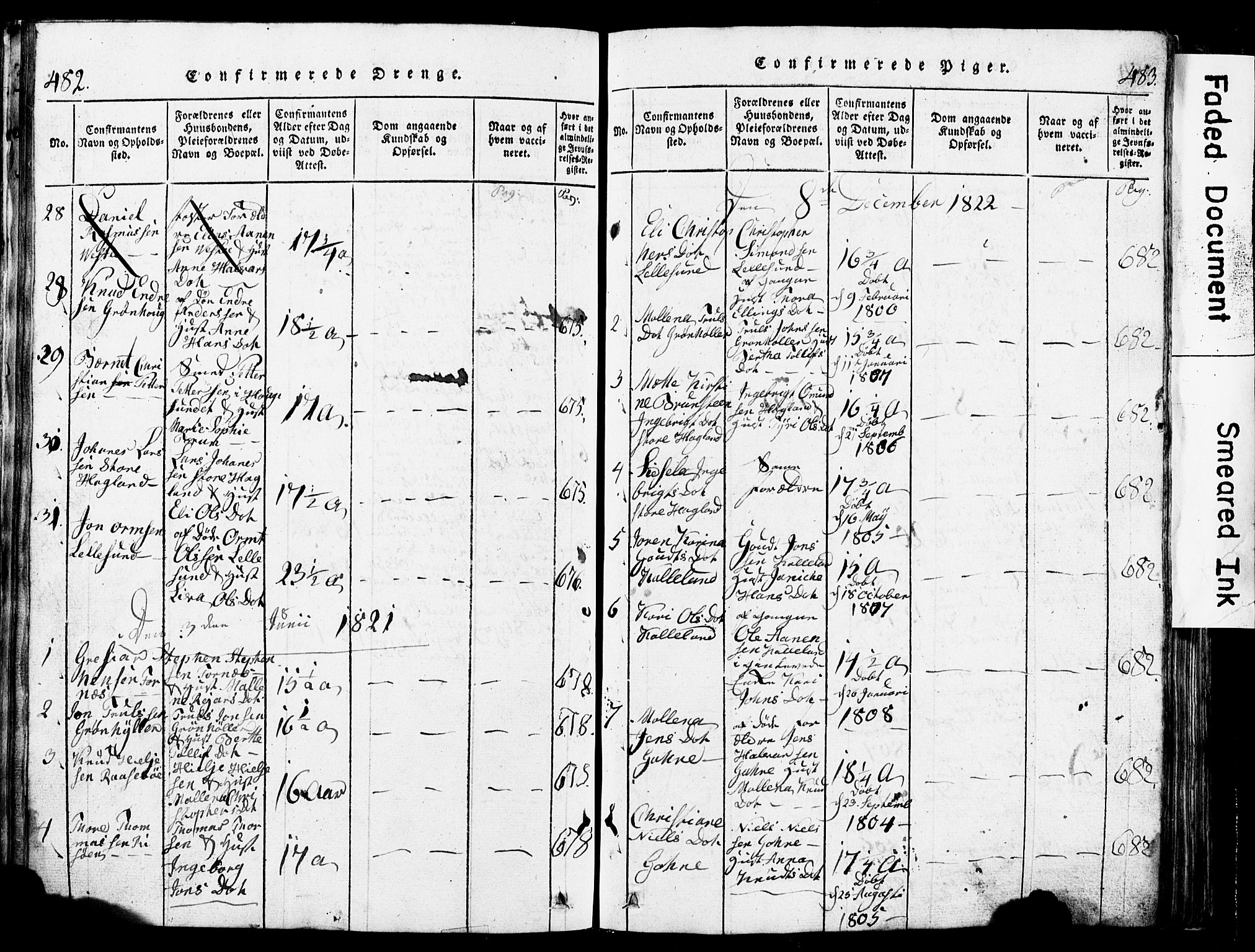 Torvastad sokneprestkontor, AV/SAST-A -101857/H/Ha/Hab/L0002: Klokkerbok nr. B 2, 1817-1834, s. 482-483