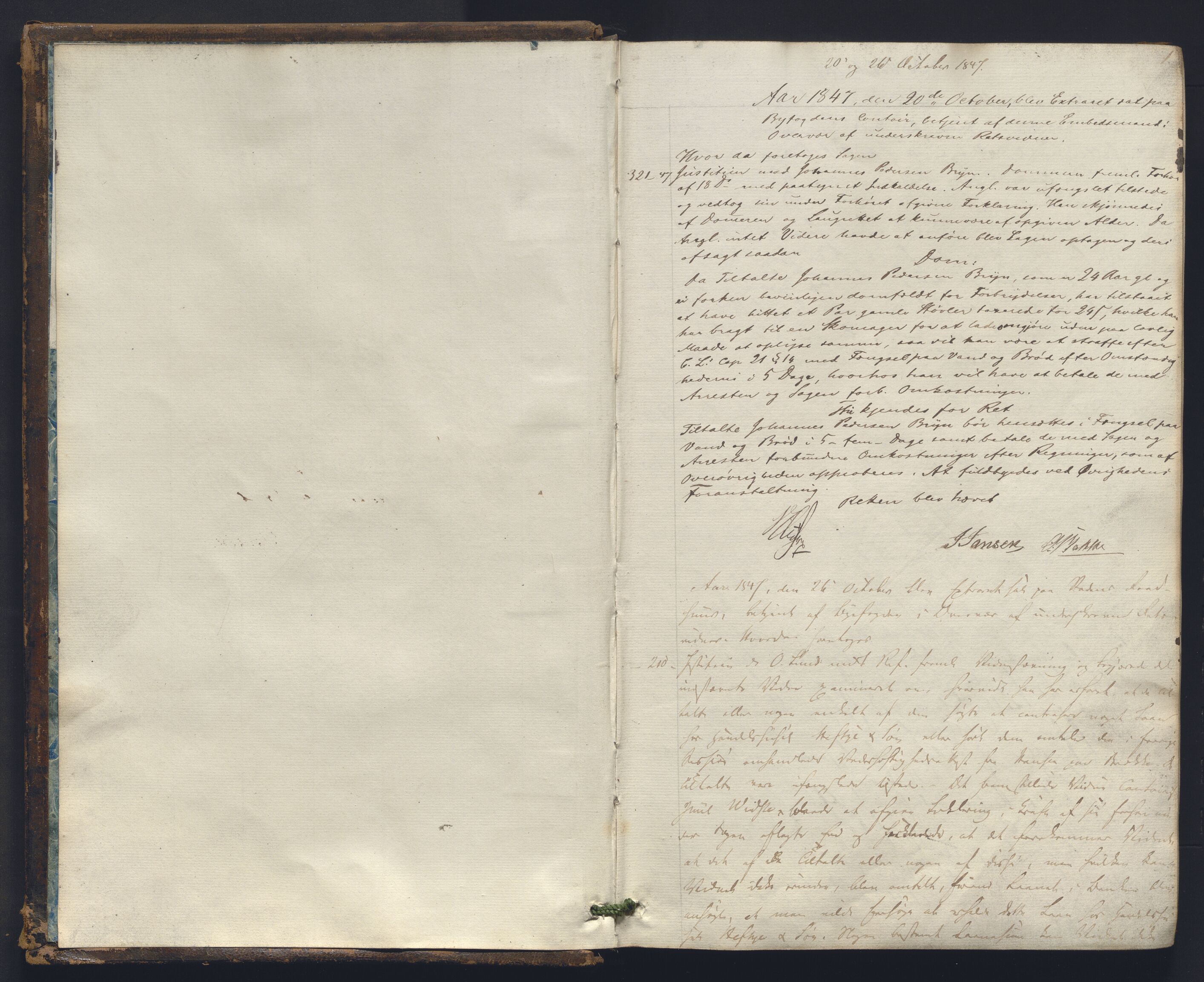 Christiania byfogd, AV/SAO-A-11543/F/Fc/L0015: Ekstrarettsprotokoll, 1847-1853, s. 1