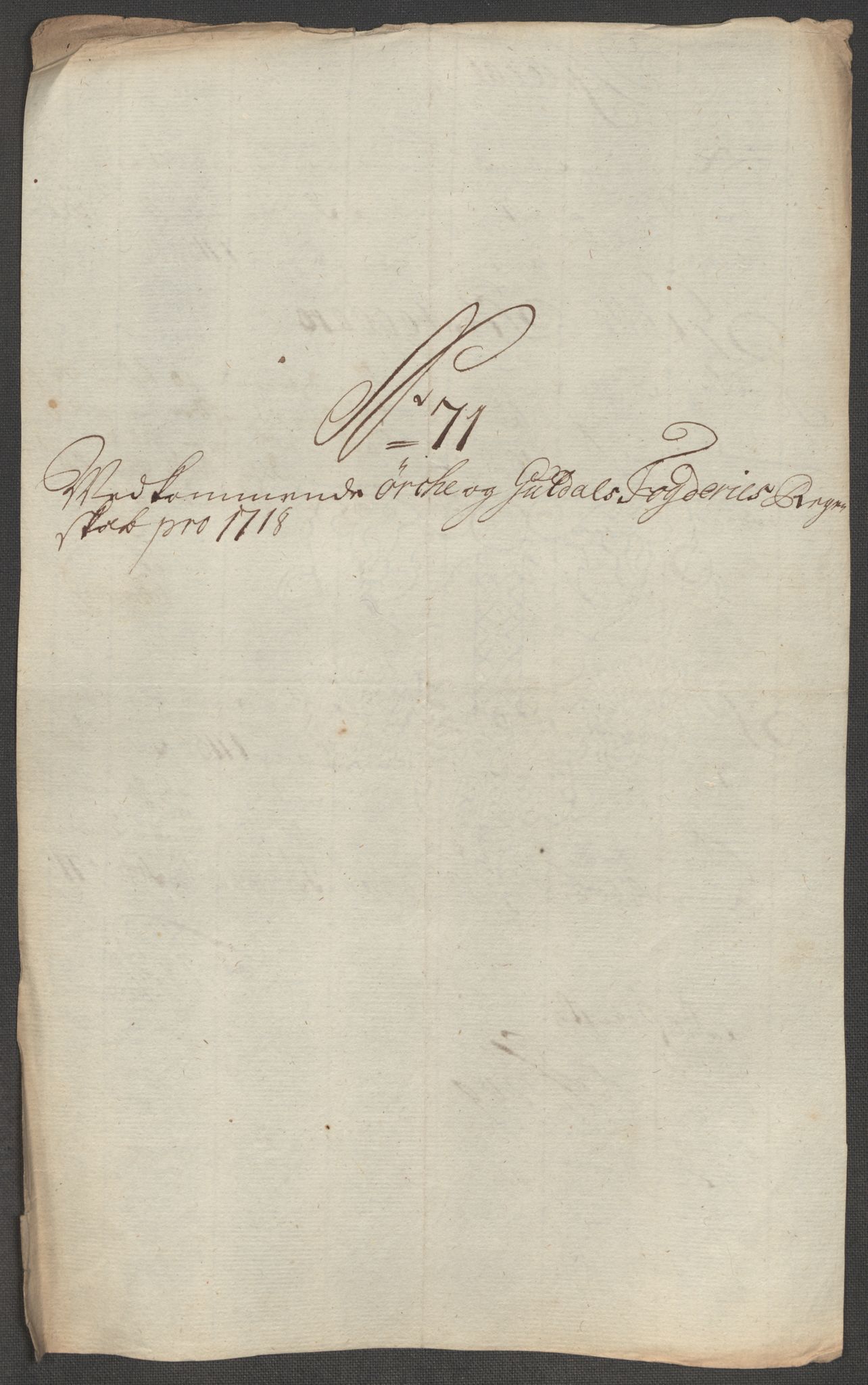Rentekammeret inntil 1814, Reviderte regnskaper, Fogderegnskap, RA/EA-4092/R60/L3972: Fogderegnskap Orkdal og Gauldal, 1718, s. 154