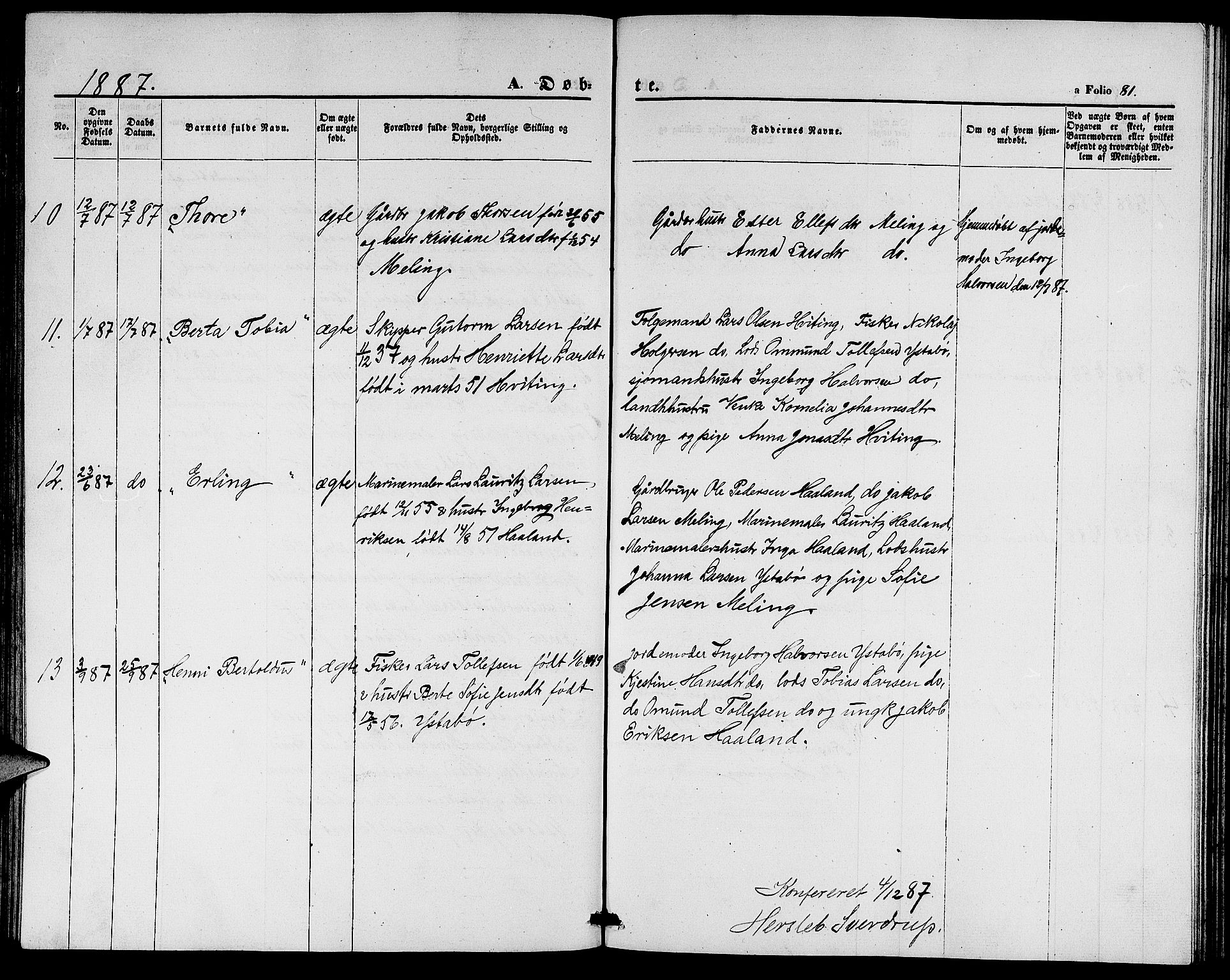 Rennesøy sokneprestkontor, AV/SAST-A -101827/H/Ha/Hab/L0003: Klokkerbok nr. B 3, 1855-1888, s. 81
