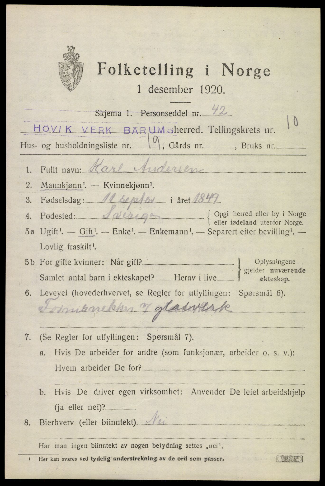 SAO, Folketelling 1920 for 0219 Bærum herred, 1920, s. 23768