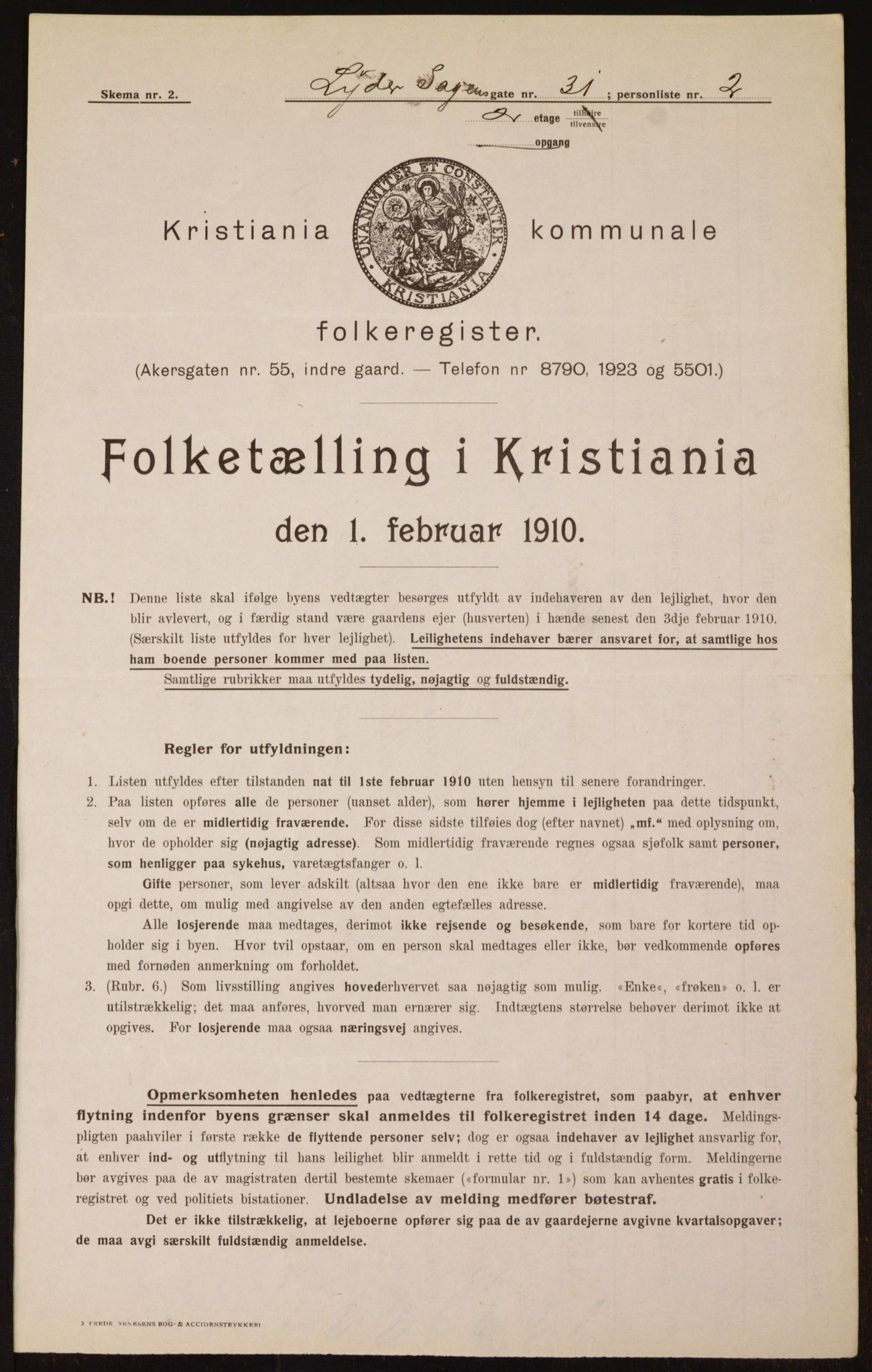 OBA, Kommunal folketelling 1.2.1910 for Kristiania, 1910, s. 56541