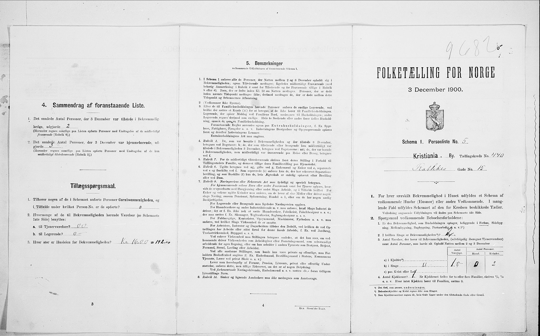 SAO, Folketelling 1900 for 0301 Kristiania kjøpstad, 1900, s. 74352