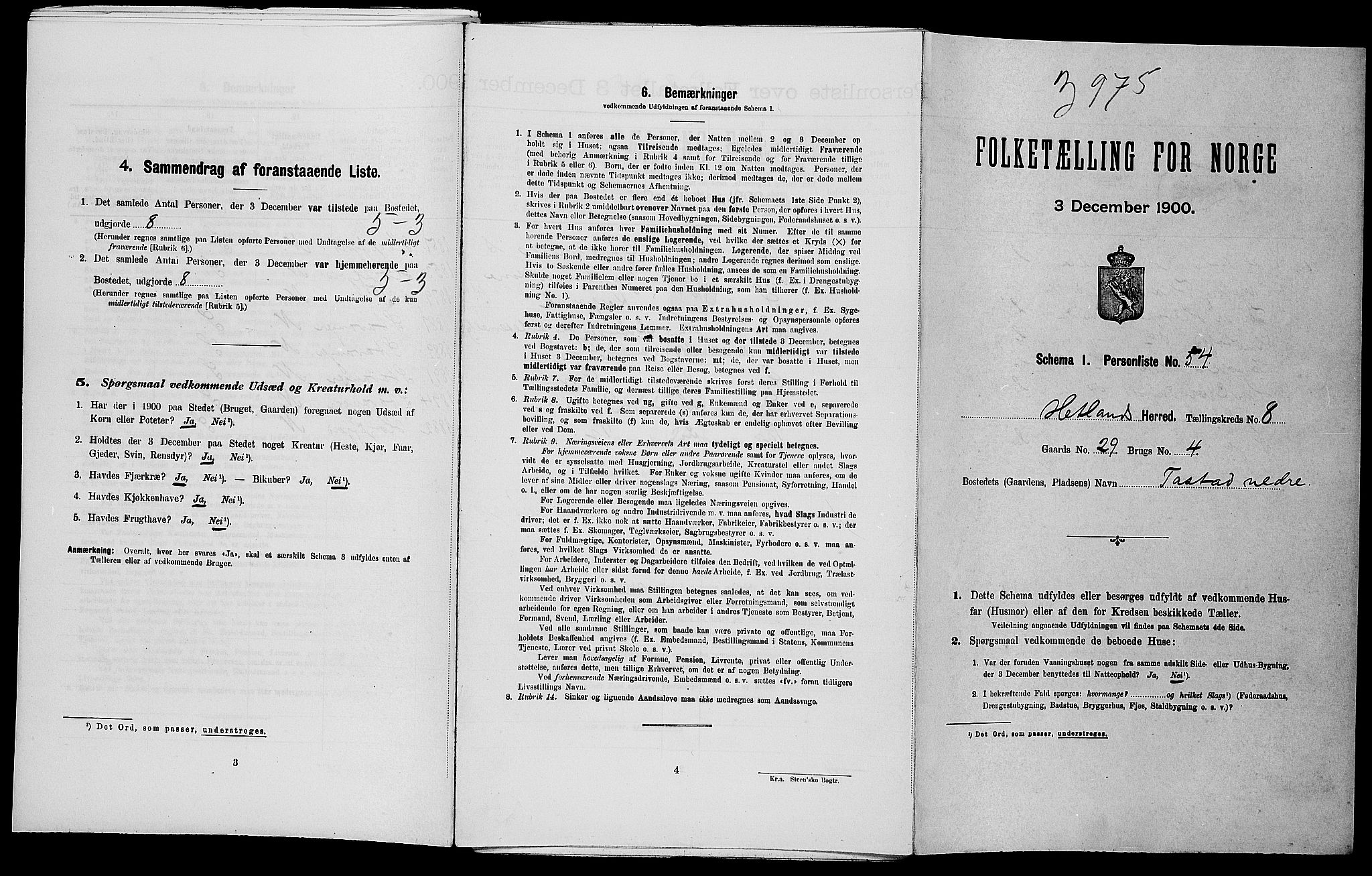 SAST, Folketelling 1900 for 1126 Hetland herred, 1900, s. 1197