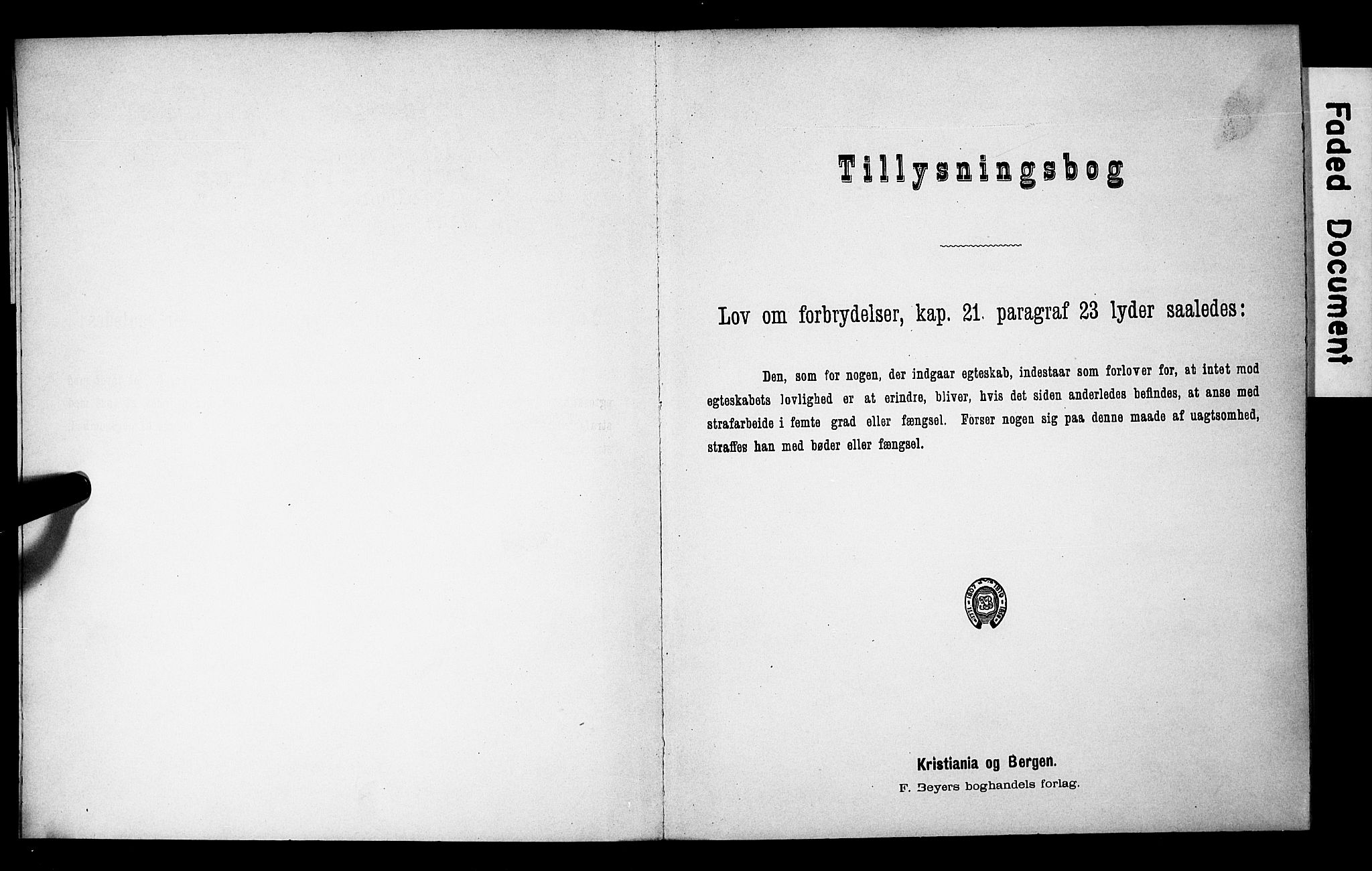 Austre Moland sokneprestkontor, SAK/1111-0001/F/Fe/L0001: Lysningsprotokoll nr. A VI 10, 1895-1902