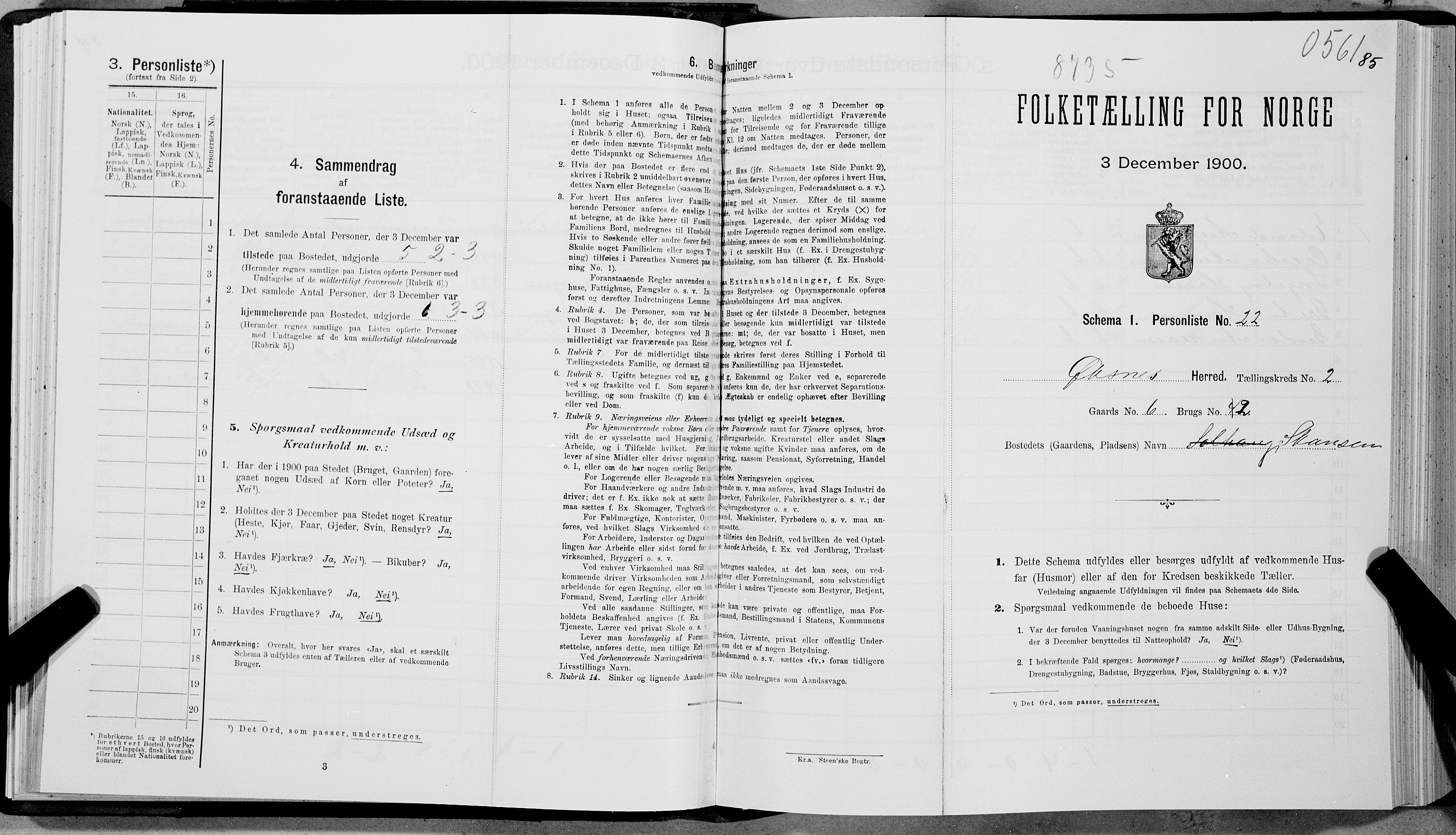 SAT, Folketelling 1900 for 1868 Øksnes herred, 1900, s. 107
