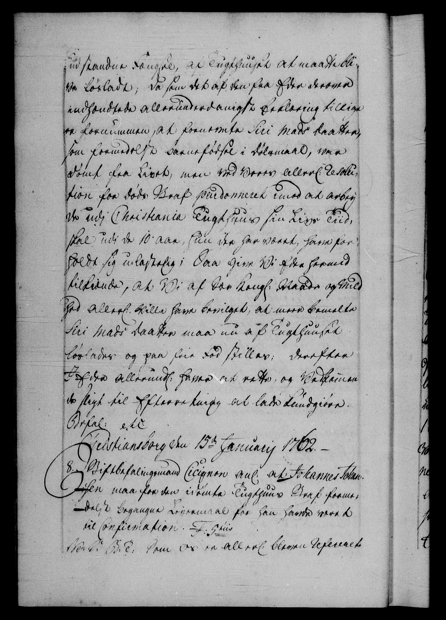 Danske Kanselli 1572-1799, AV/RA-EA-3023/F/Fc/Fca/Fcab/L0037: Norske tegnelser, 1762-1766, s. 5b