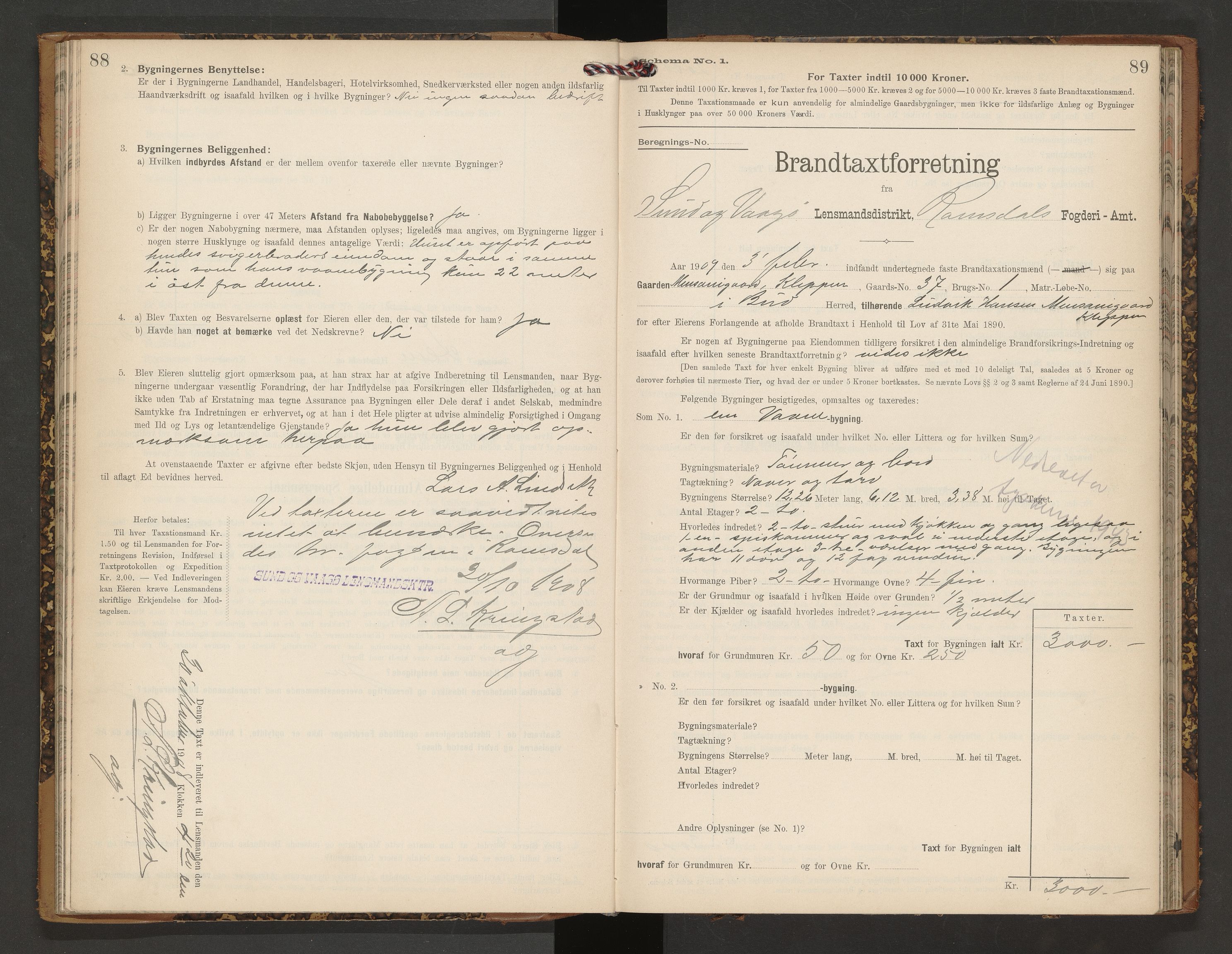 Norges Brannkasse Vågøy og Sund, AV/SAT-A-5504/Fb/L0002: Branntakstprotokoll, 1904-1913, s. 88-89