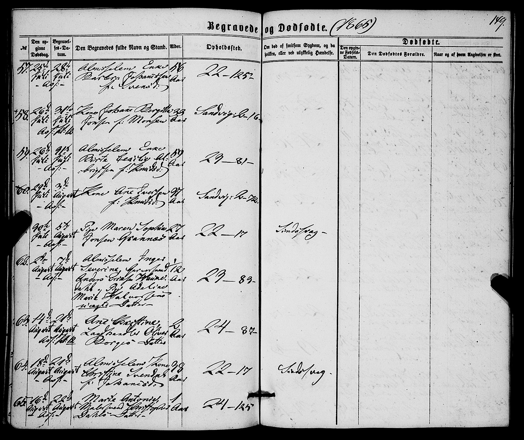 Korskirken sokneprestembete, AV/SAB-A-76101/H/Haa/L0045: Ministerialbok nr. E 3, 1863-1875, s. 149